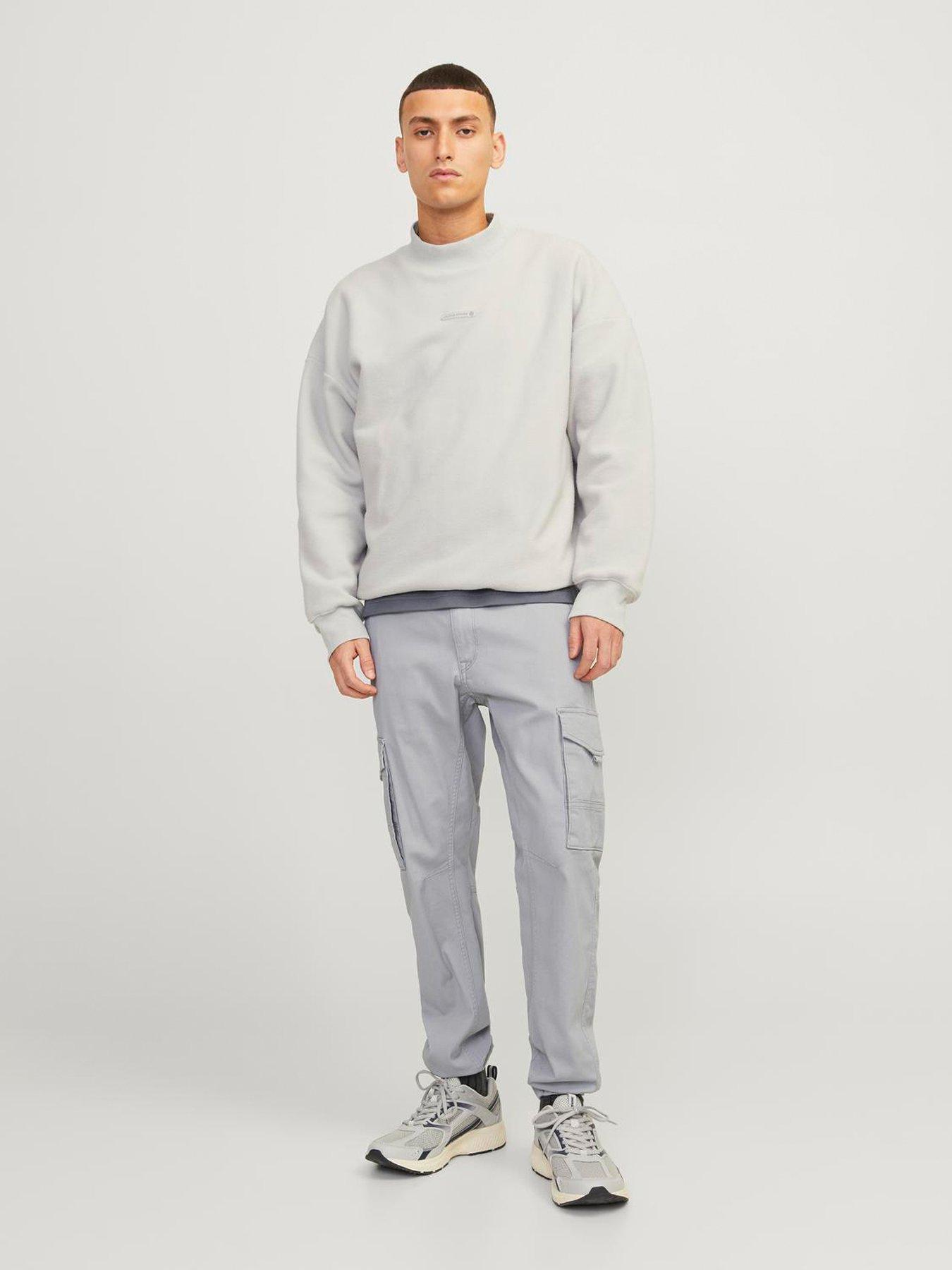 jack-jones-jack-amp-jones-paul-tapered-fit-cuffed-cargo-trousers-greyback