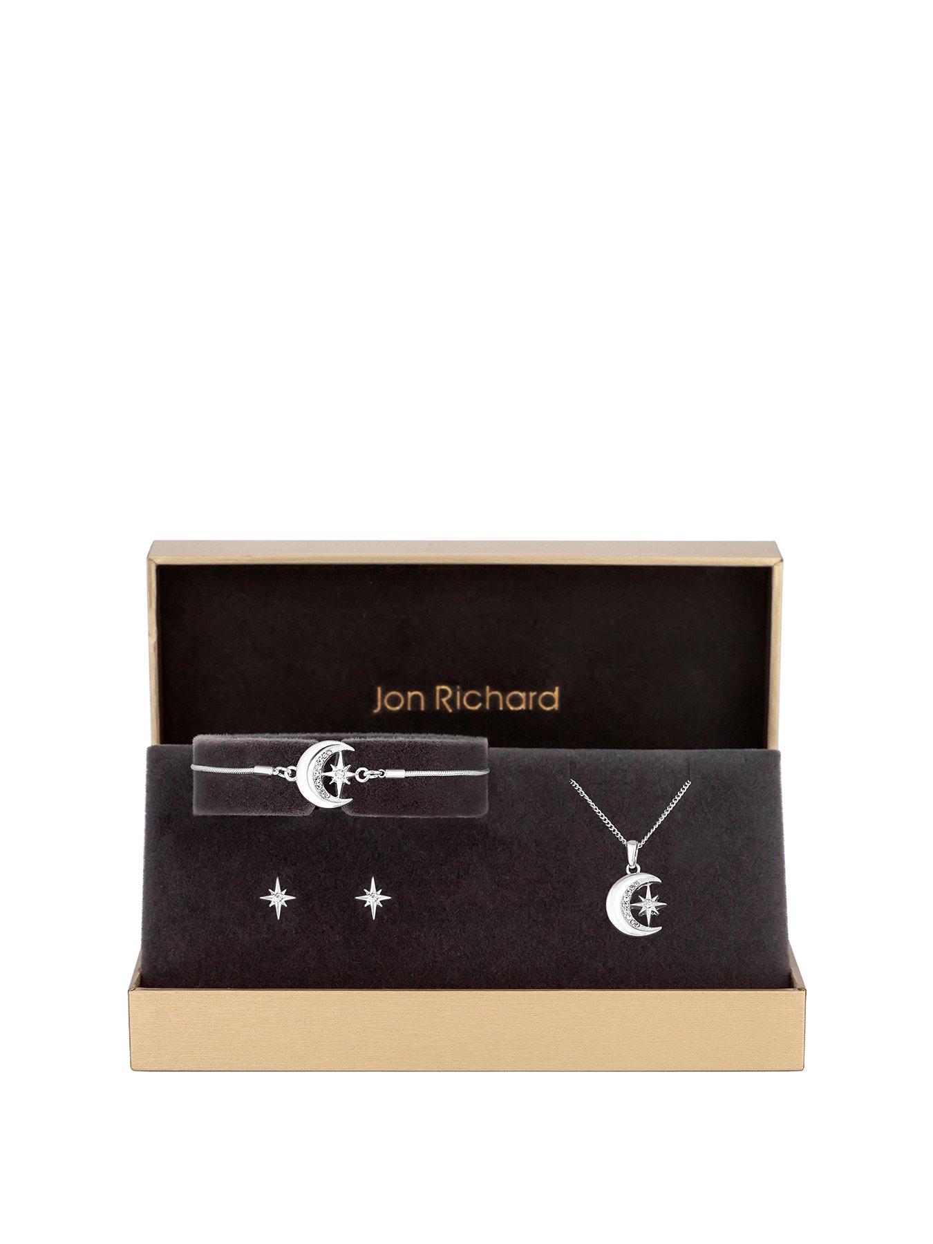 undefined Silver Plated Moon And Crystal Trio Set - Gift Boxed
