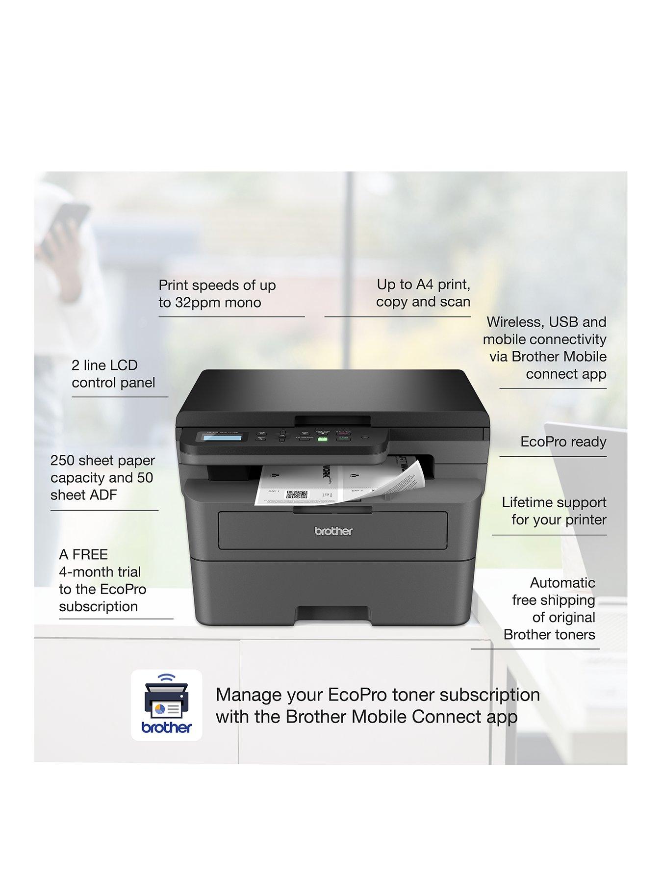 Image 3 of 4 of Brother DCP-L2627DWE EcoPro Ready 3-in-1 Mono Laser Printer