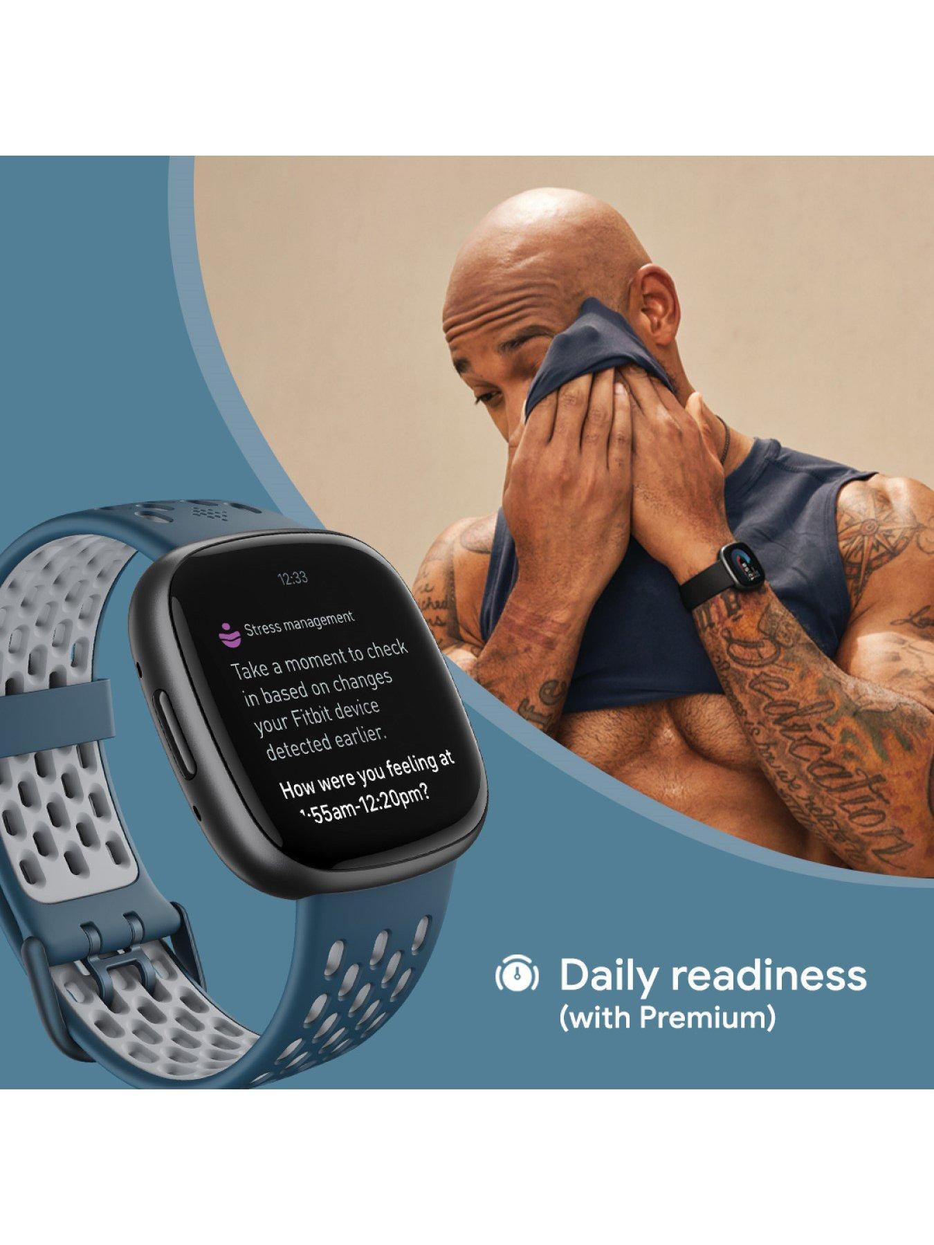 Image 4 of 8 of Fitbit Versa 4 (Black/Graphite) with Additional Sports Strap