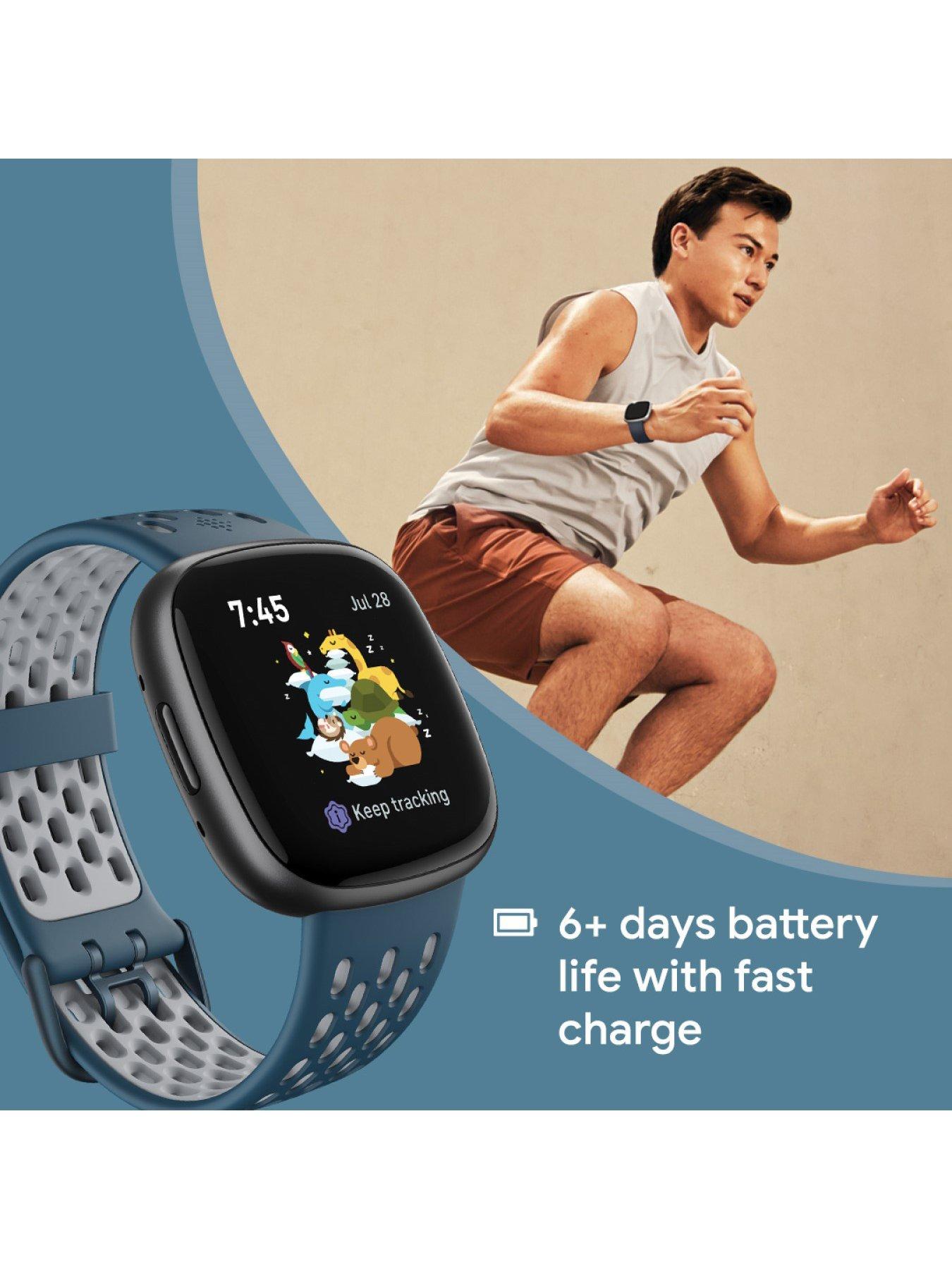 Image 6 of 8 of Fitbit Versa 4 (Black/Graphite) with Additional Sports Strap
