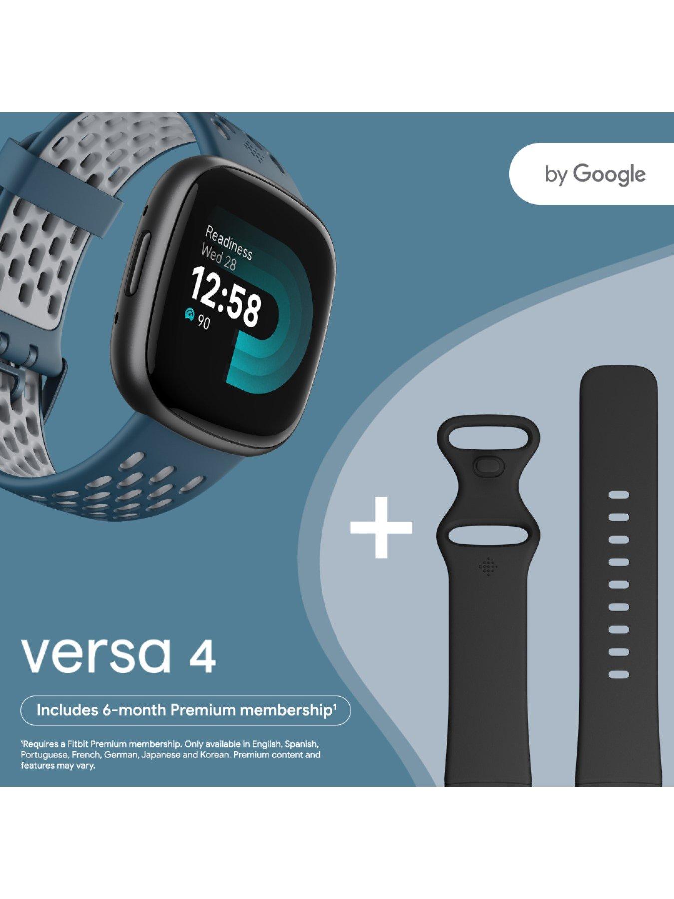 Image 7 of 8 of Fitbit Versa 4 (Black/Graphite) with Additional Sports Strap