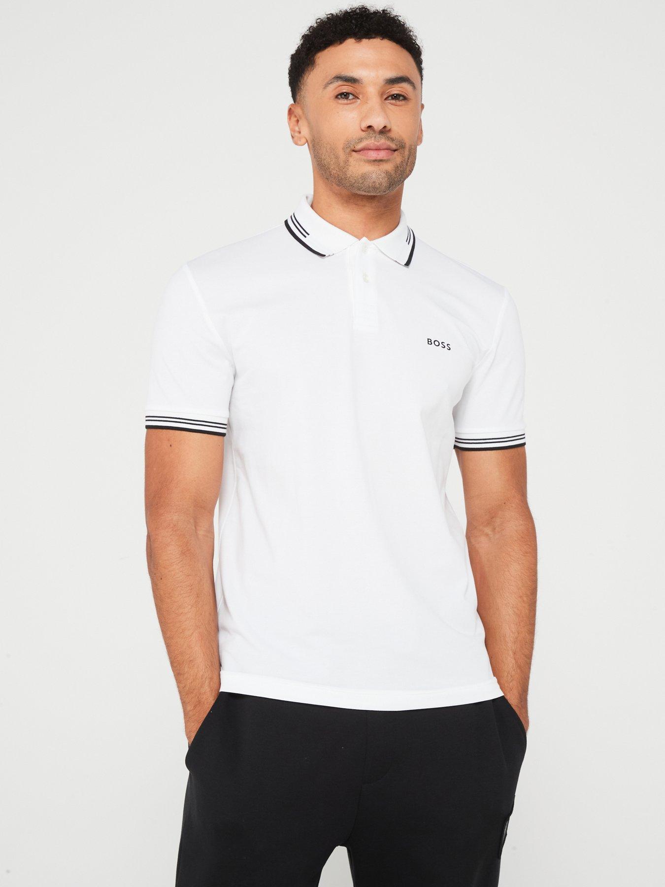 Image 1 of 4 of BOSS Paul Logo Polo Shirt - White