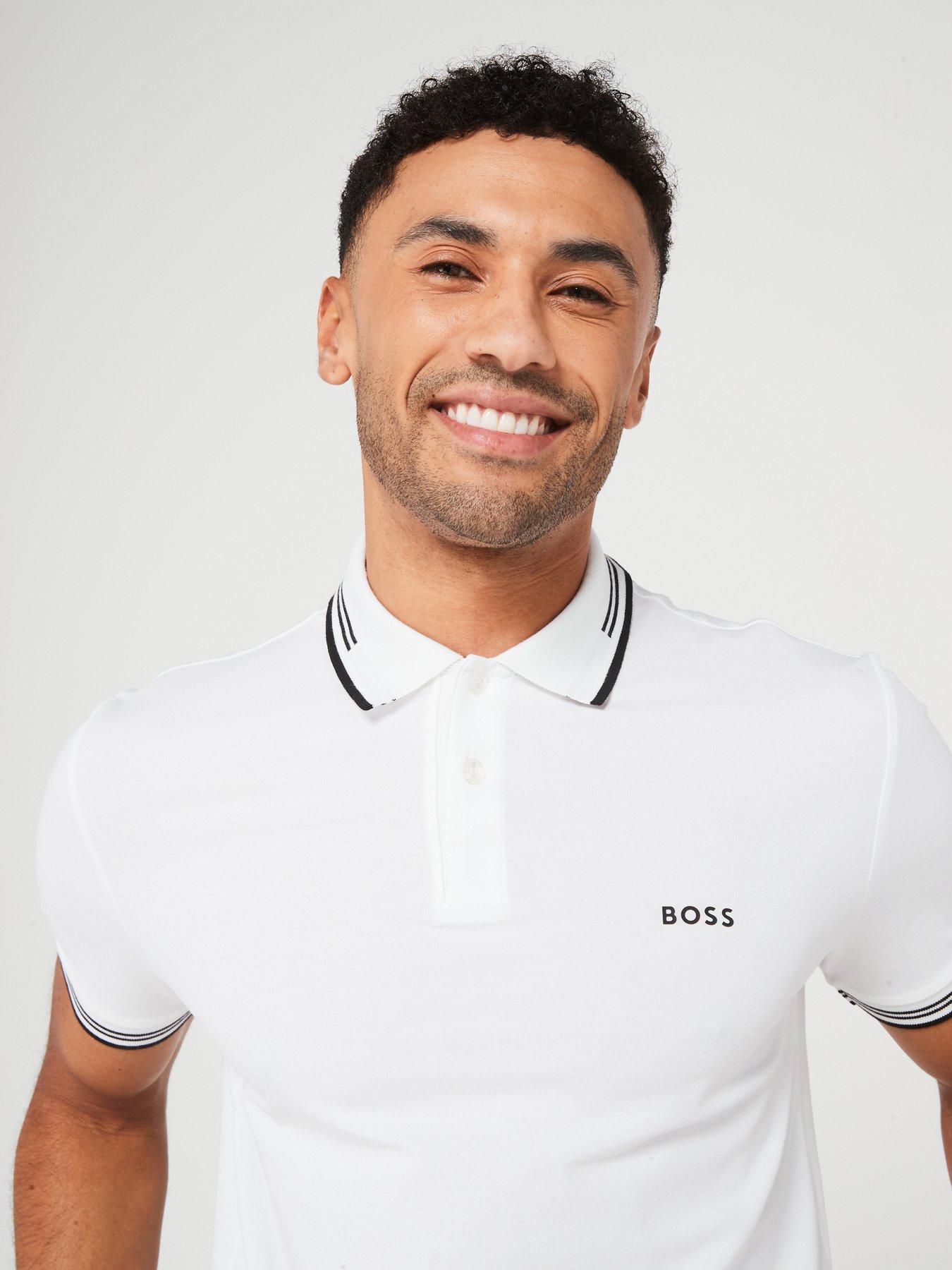 Image 4 of 4 of BOSS Paul Logo Polo Shirt - White