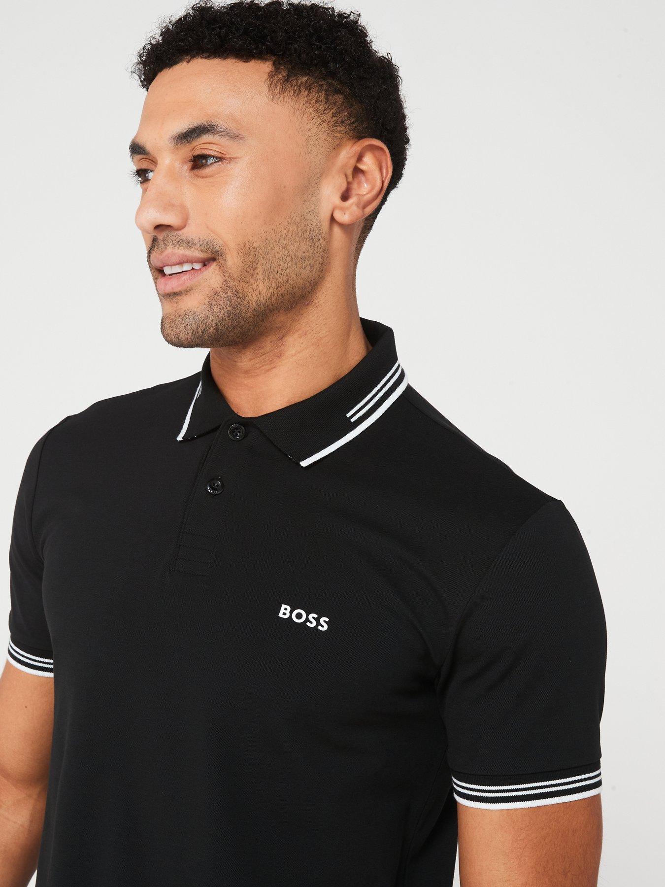 Image 4 of 4 of BOSS Paul Logo Polo Shirt - Black
