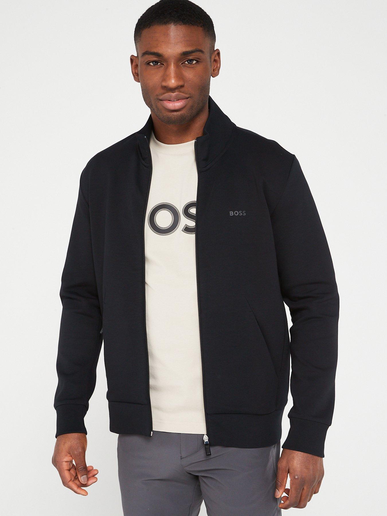 BOSS Skaz Logo Zip Through Tracksuit Jacket - Black