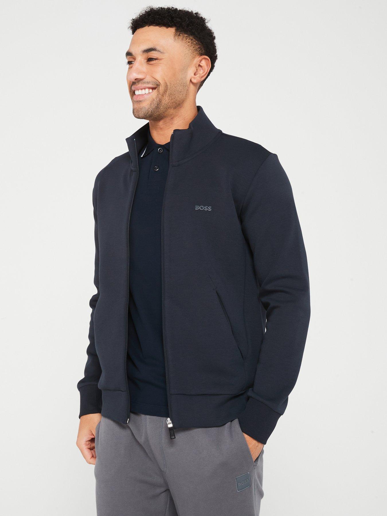 BOSS Skaz Zip Through Sweat Top - Dark Blue