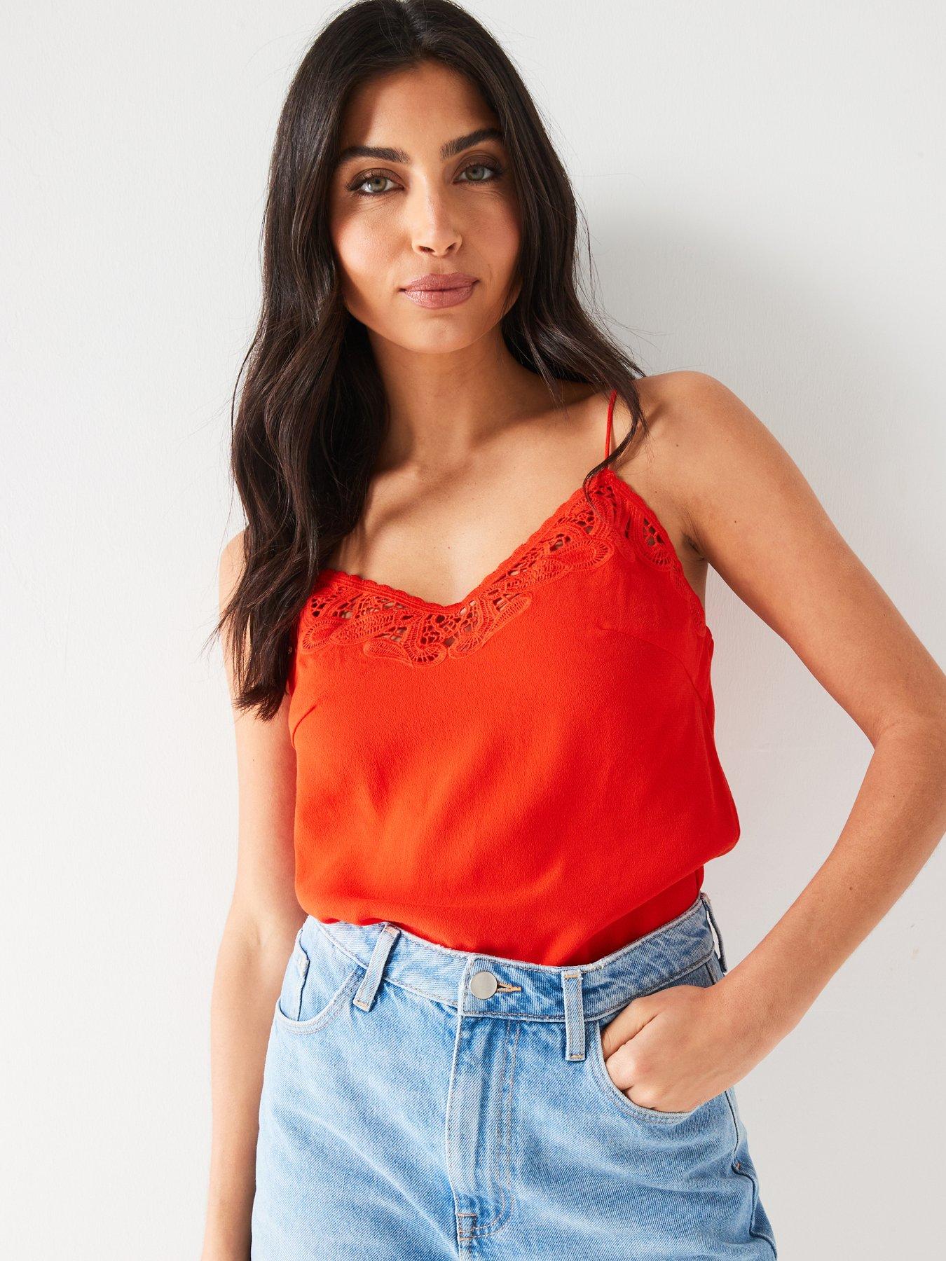 v-by-very-crochet-crepe-cami-red