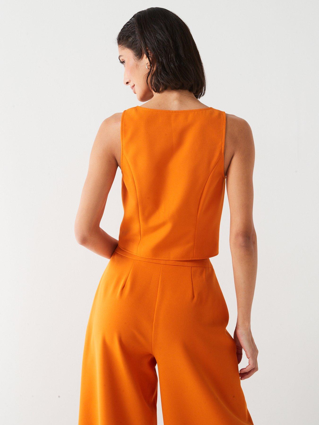 v-by-very-button-co-ord-corset-orangestillFront