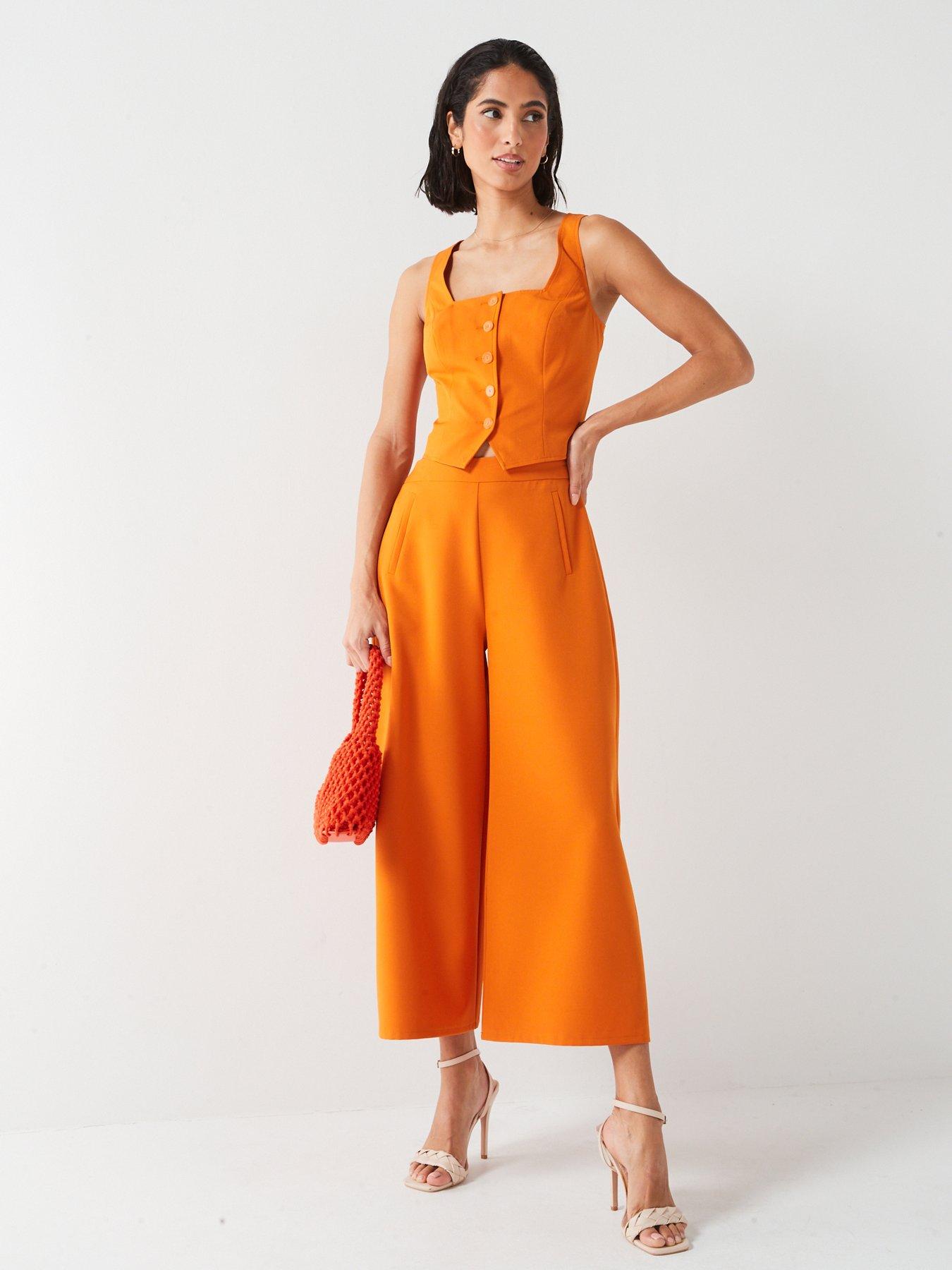 v-by-very-button-co-ord-corset-orangedetail