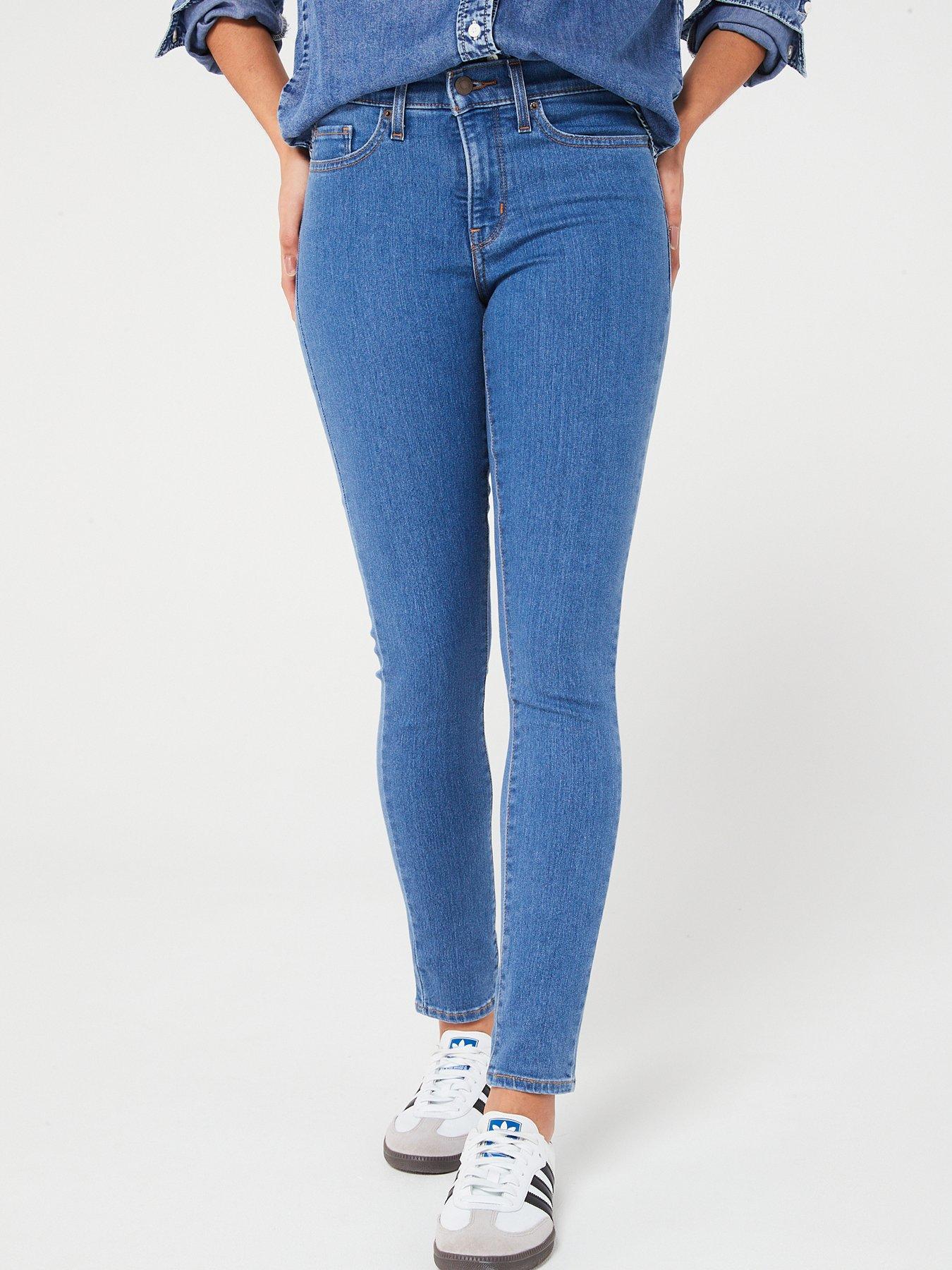 New Look Mid Wash Lift & Shape Jenna Skinny Jeans - Navy