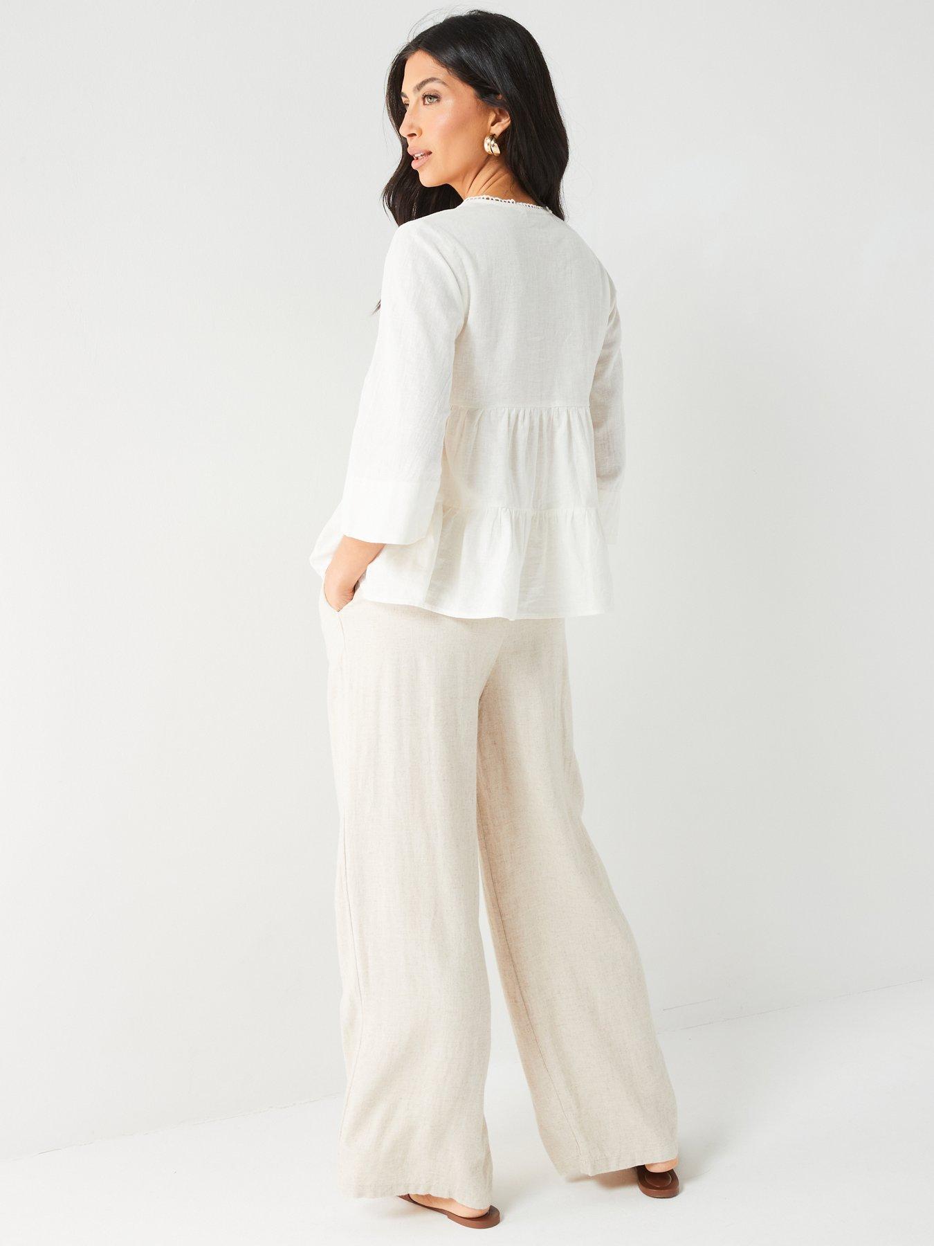 v-by-very-34-button-through-linen-tiered-blousestillFront