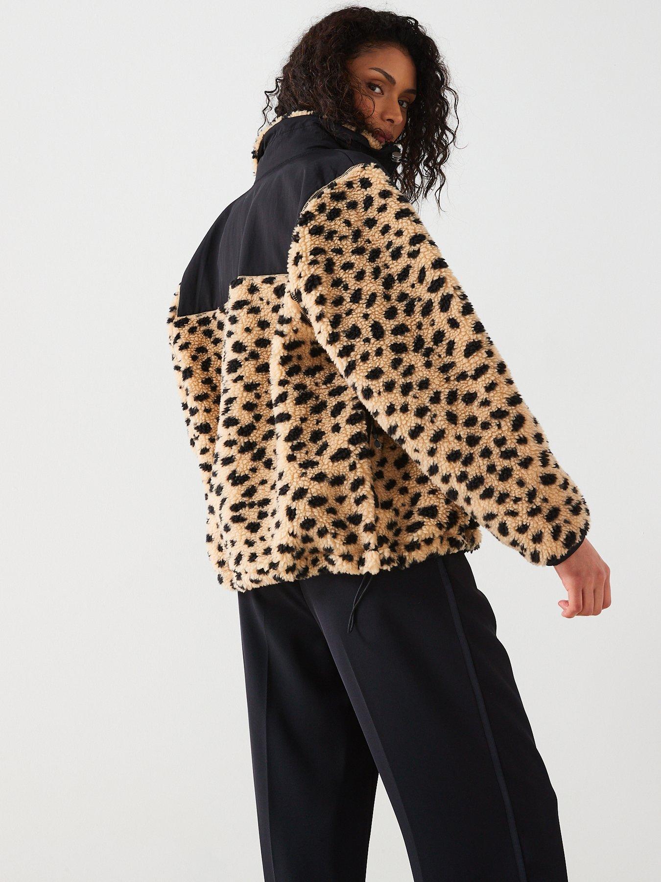 Levi's Sherpa Leopard Print Fleece - Jacquard Leopard Almond