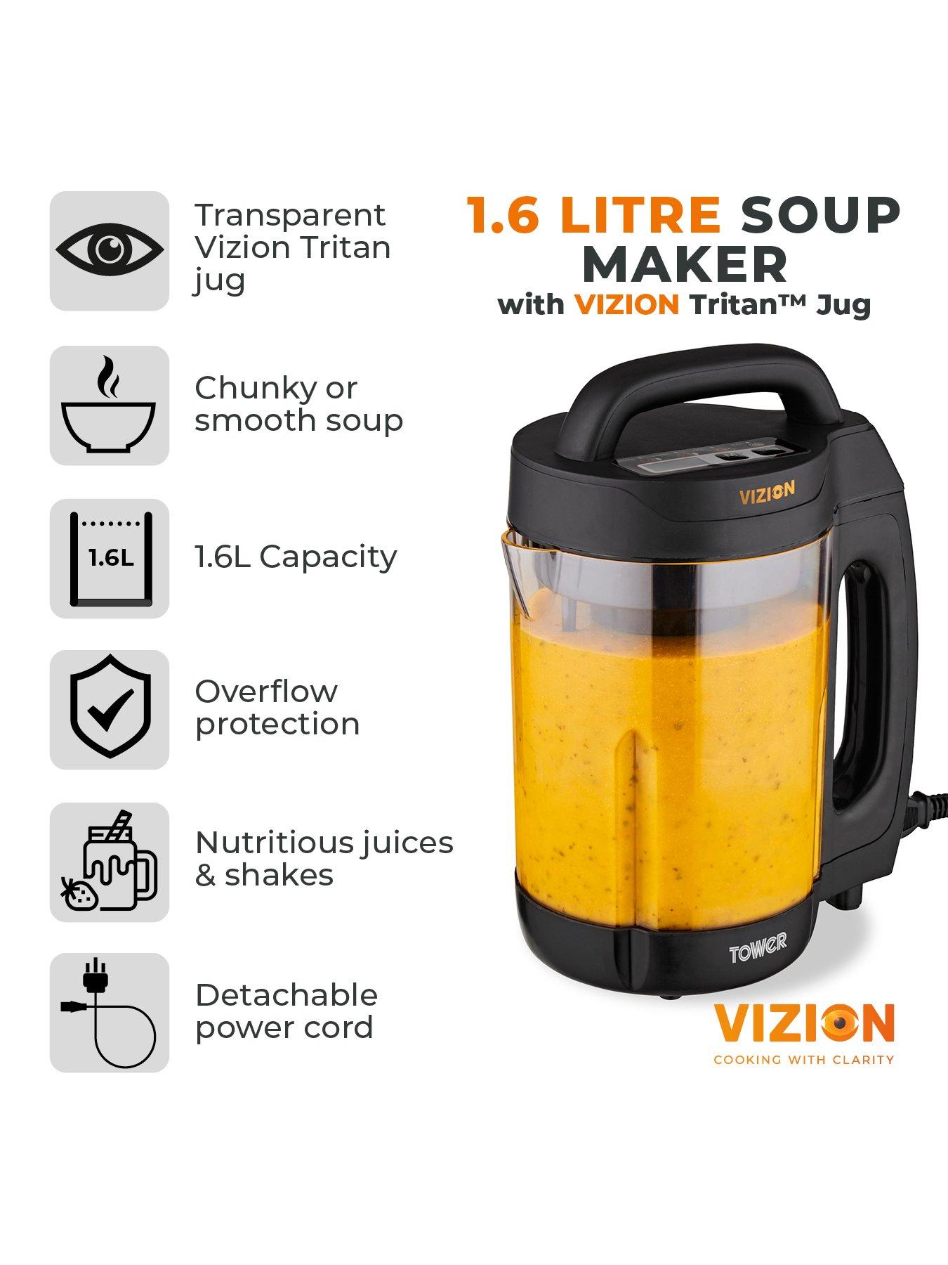 Image 2 of 7 of Tower Tower T12067 1000W Vizion 1.6L Soup Maker with Transparent Body