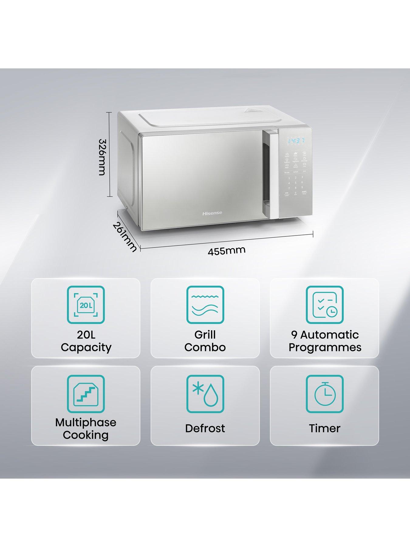 Image 2 of 6 of Hisense Hisense 20 Litre Microwave Mirror Look- Silver