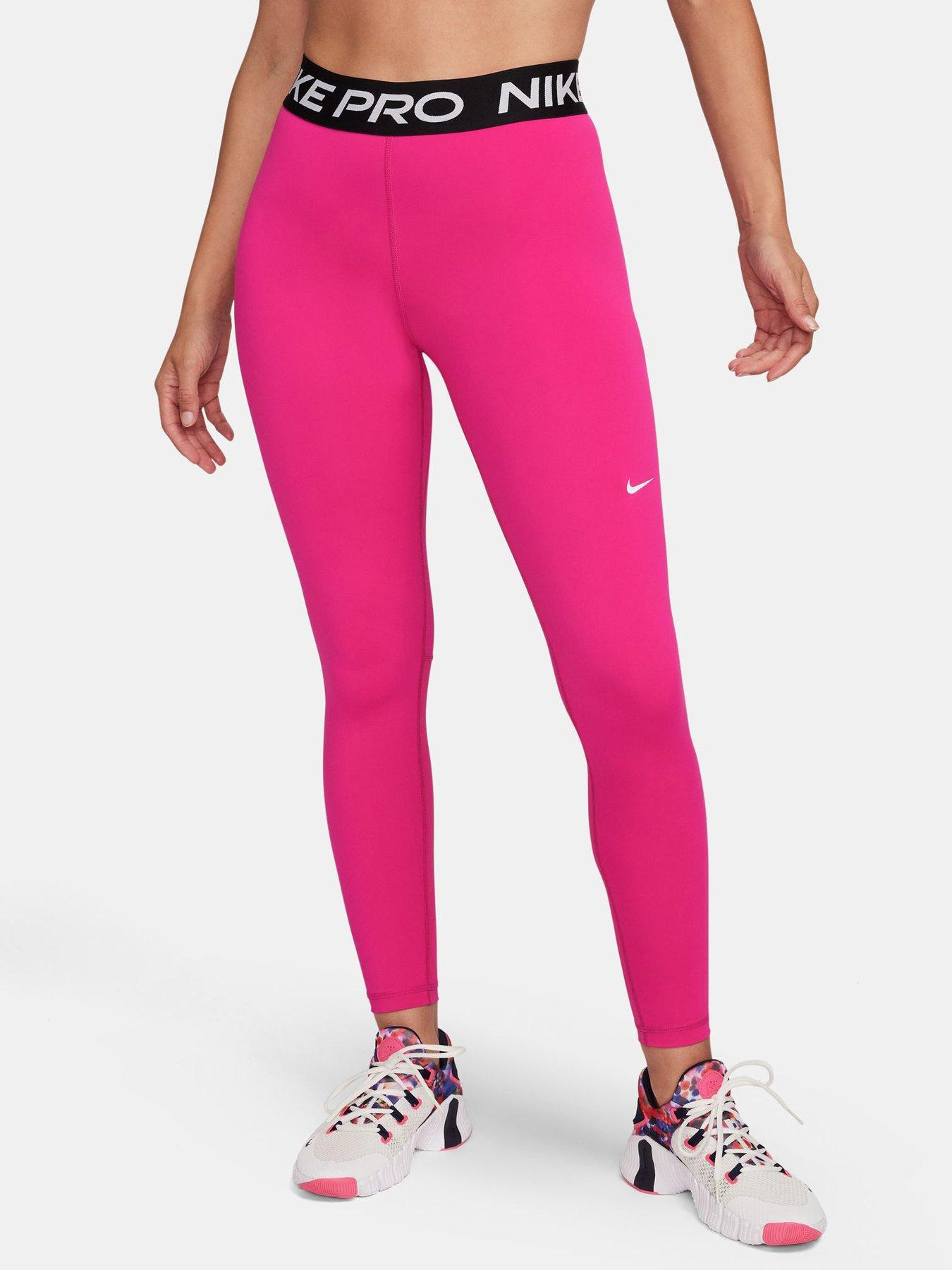 Nike Womens Training High-waisted 7/8 Mesh Panel Leggings - Pink