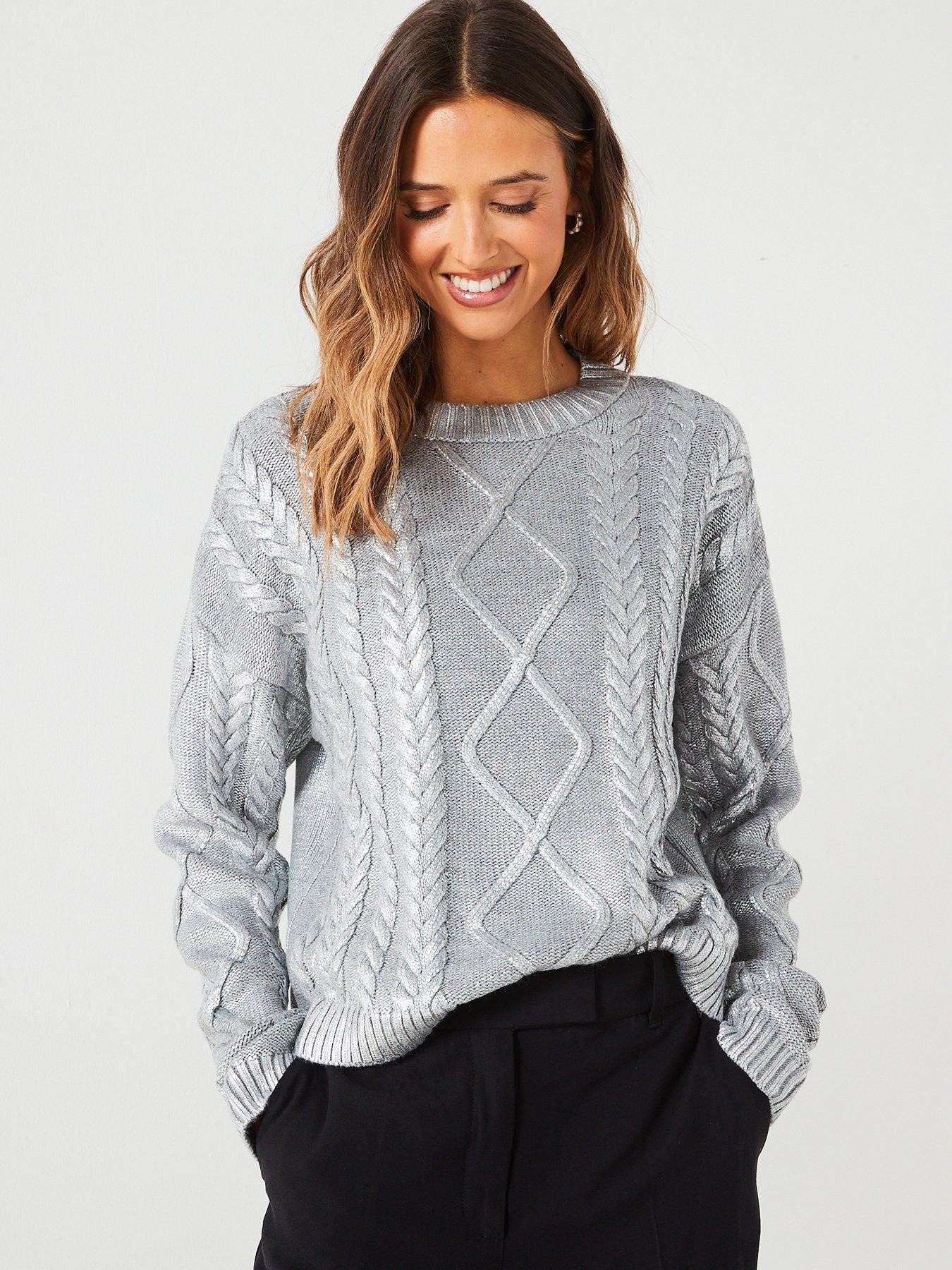 Metallic knitwear outlet