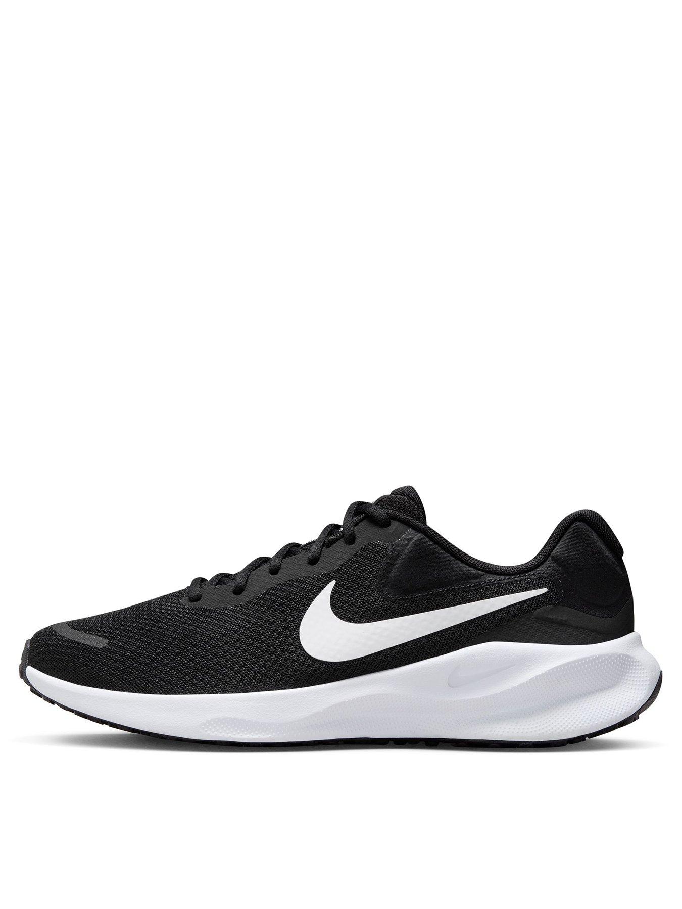 Mens nike running trainers all black sale