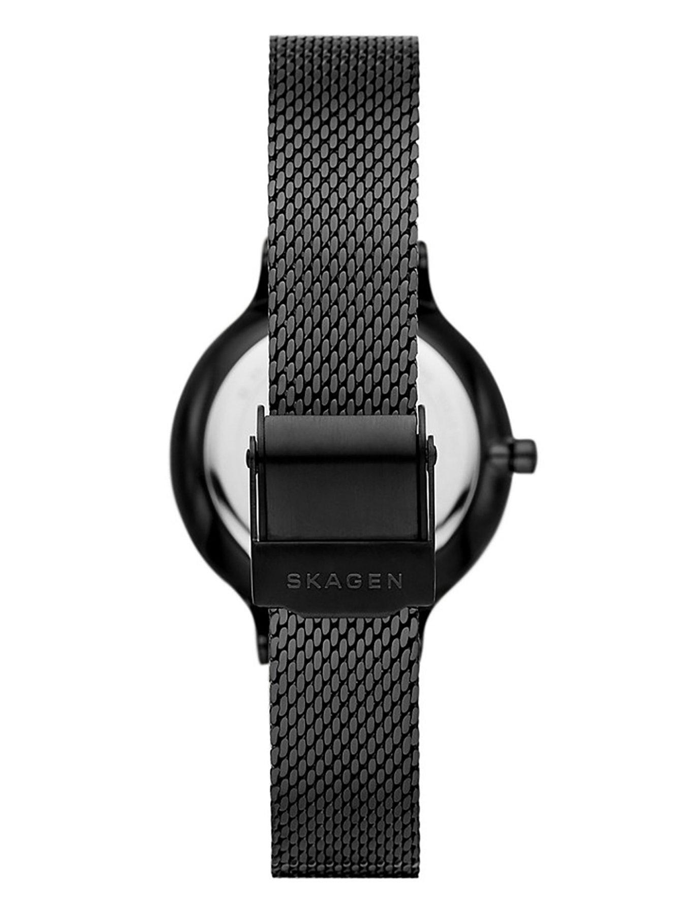 skagen-anita-lille-three-hand-black-stainless-steel-mesh-watchoutfit