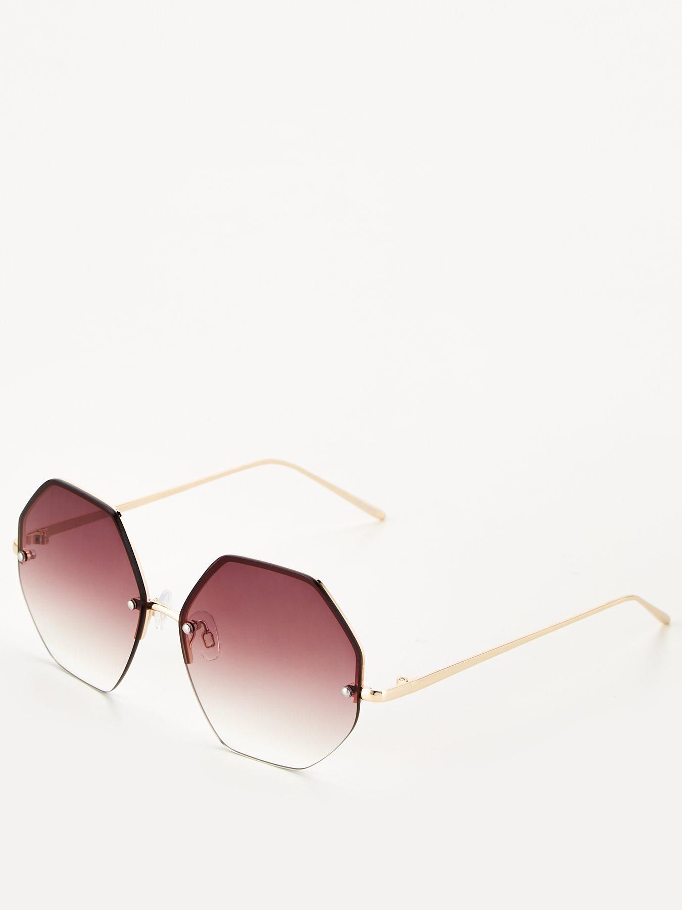 v-by-very-ladies-rimless-hexagonal-metal-frame-sunglasses