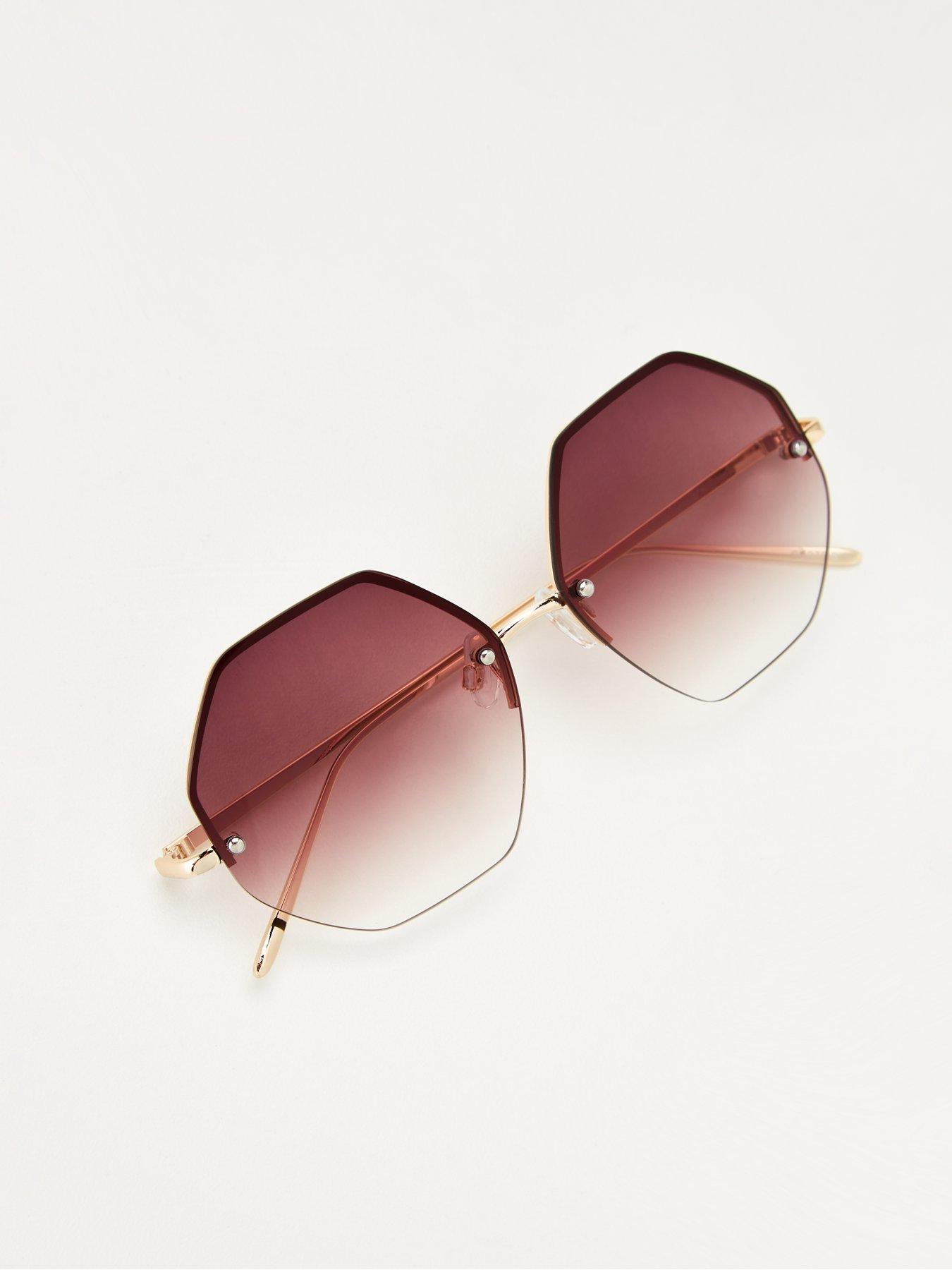 v-by-very-ladies-rimless-hexagonal-metal-frame-sunglassesdetail