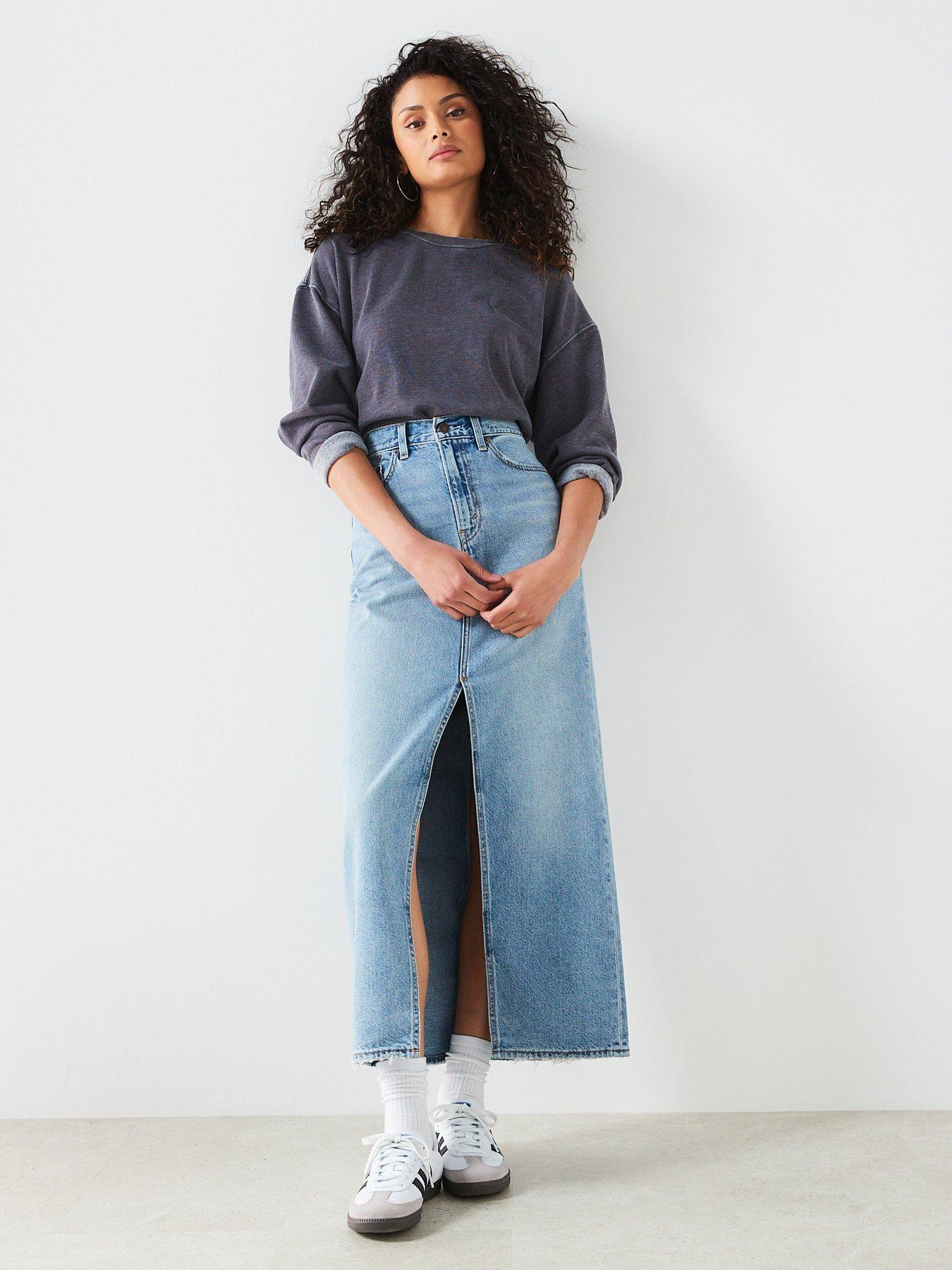 Long denim shop skirts ireland