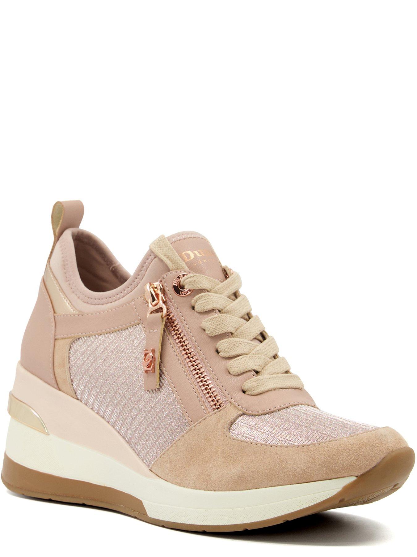 Dune London Dune London Eilin Rose Gold Wedge Lace up Trainers Very Ireland