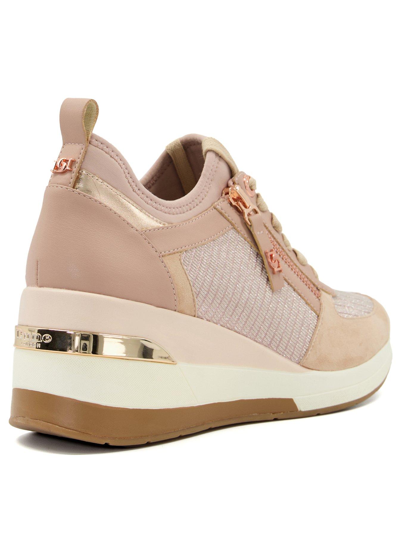 Dune London Dune London Eilin Rose Gold Wedge Lace up Trainers Very Ireland