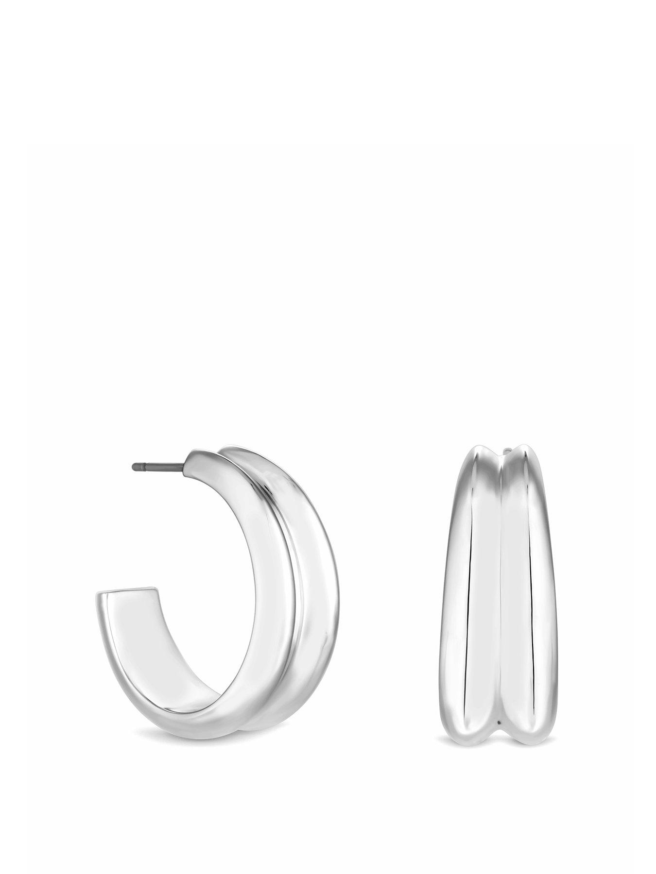 inicio-sterling-silver-plated-curved-hoop-earrings-withnbspgift-pouch