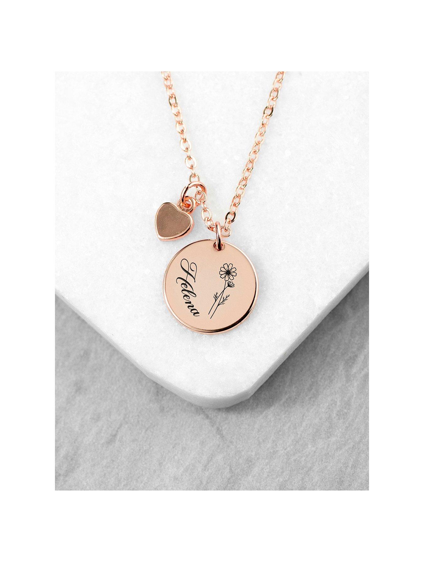 treat-republic-personalised-birth-flower-heart-and-disc-necklace-rose-gold