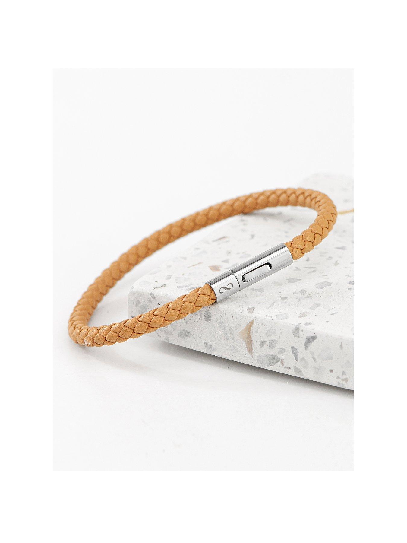 treat-republic-personalised-mens-infinity-capsule-leather-bracelet-tan