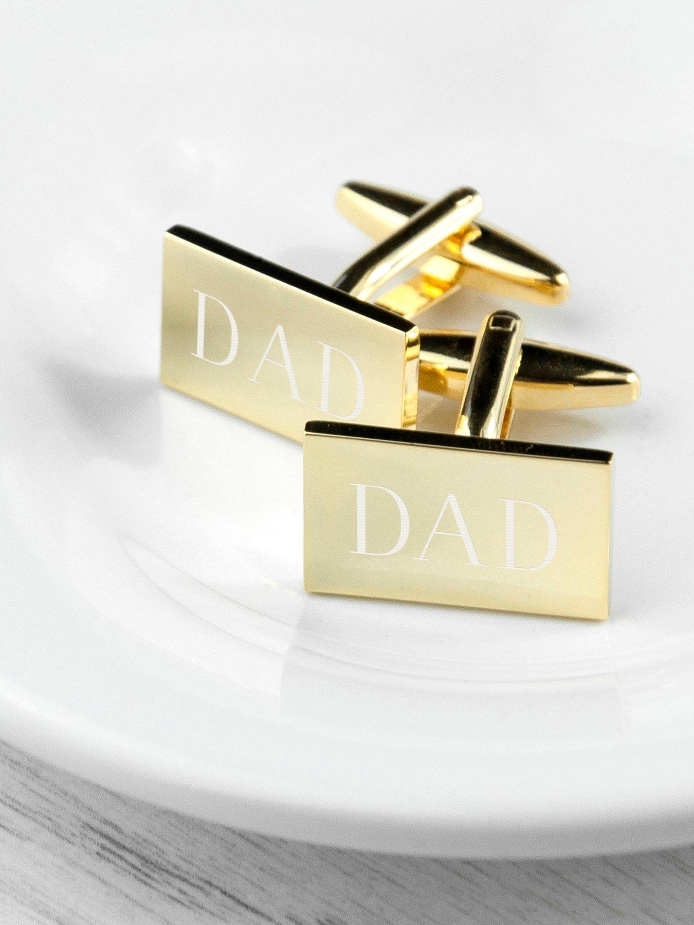 Image 4 of 5 of Treat Republic Personalised Rectangle Gold Plated Cufflinks