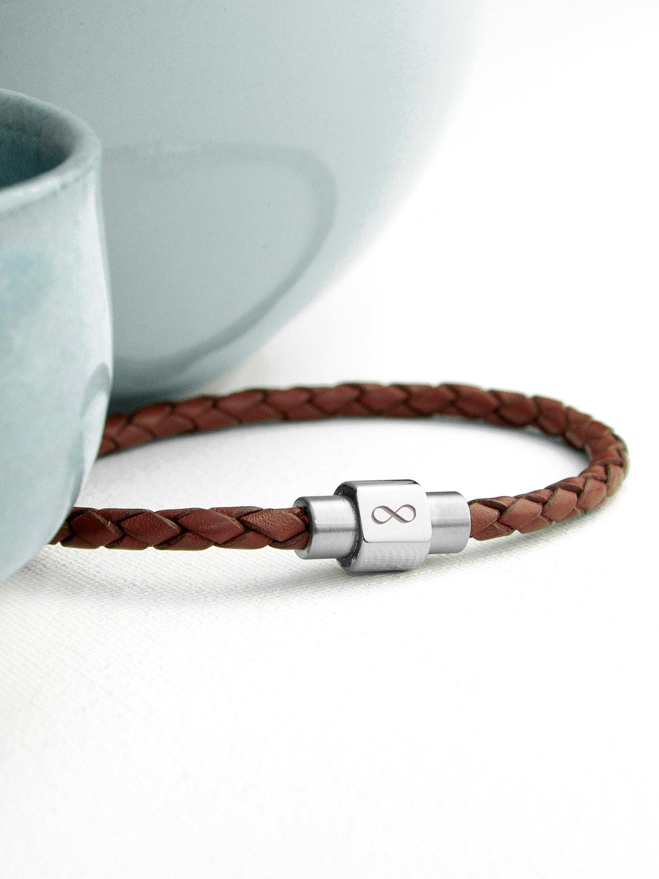 treat-republic-personalised-mens-infinity-woven-leather-bracelet-burnt-siennaback