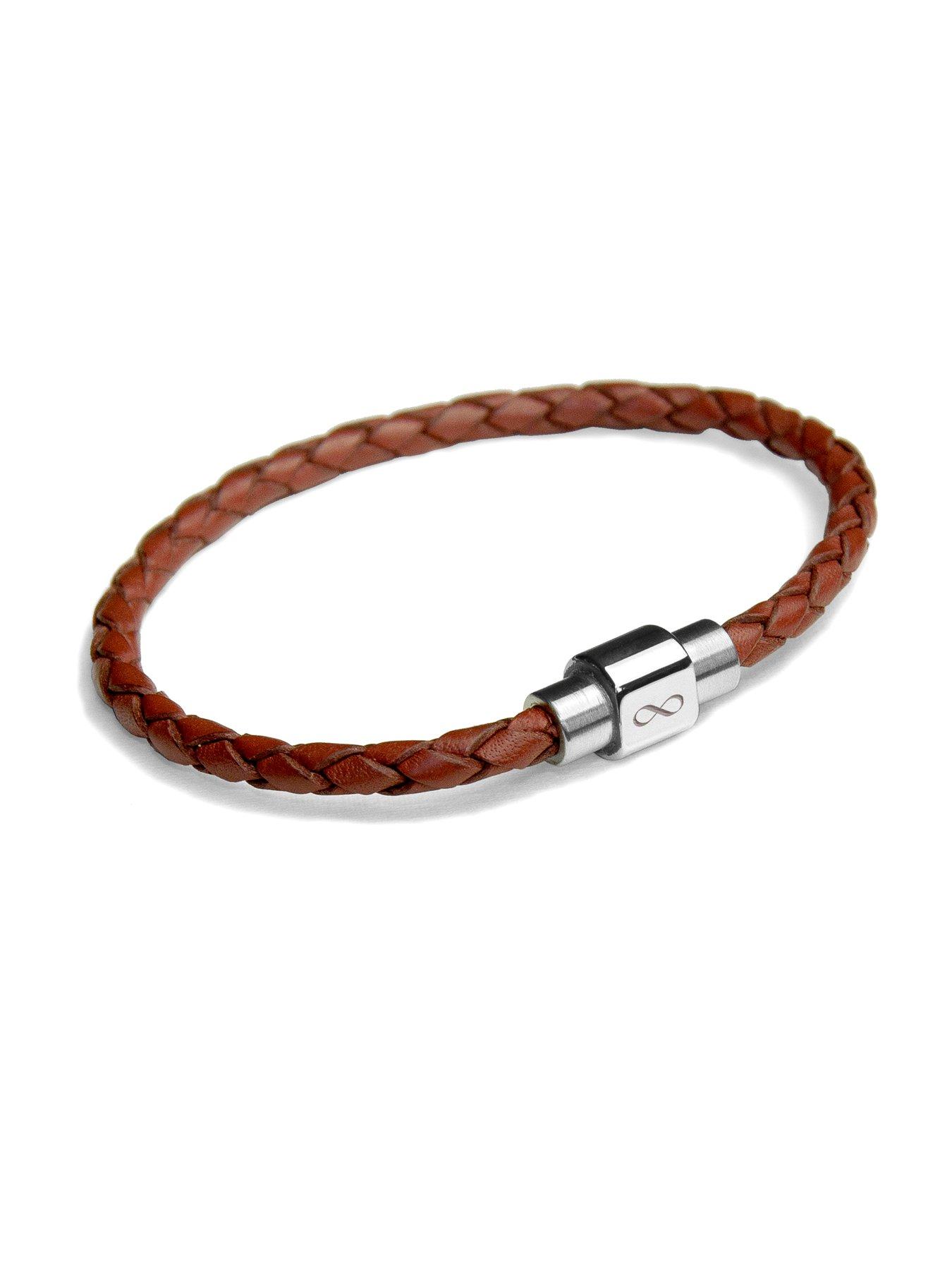 treat-republic-personalised-mens-infinity-woven-leather-bracelet-burnt-siennadetail