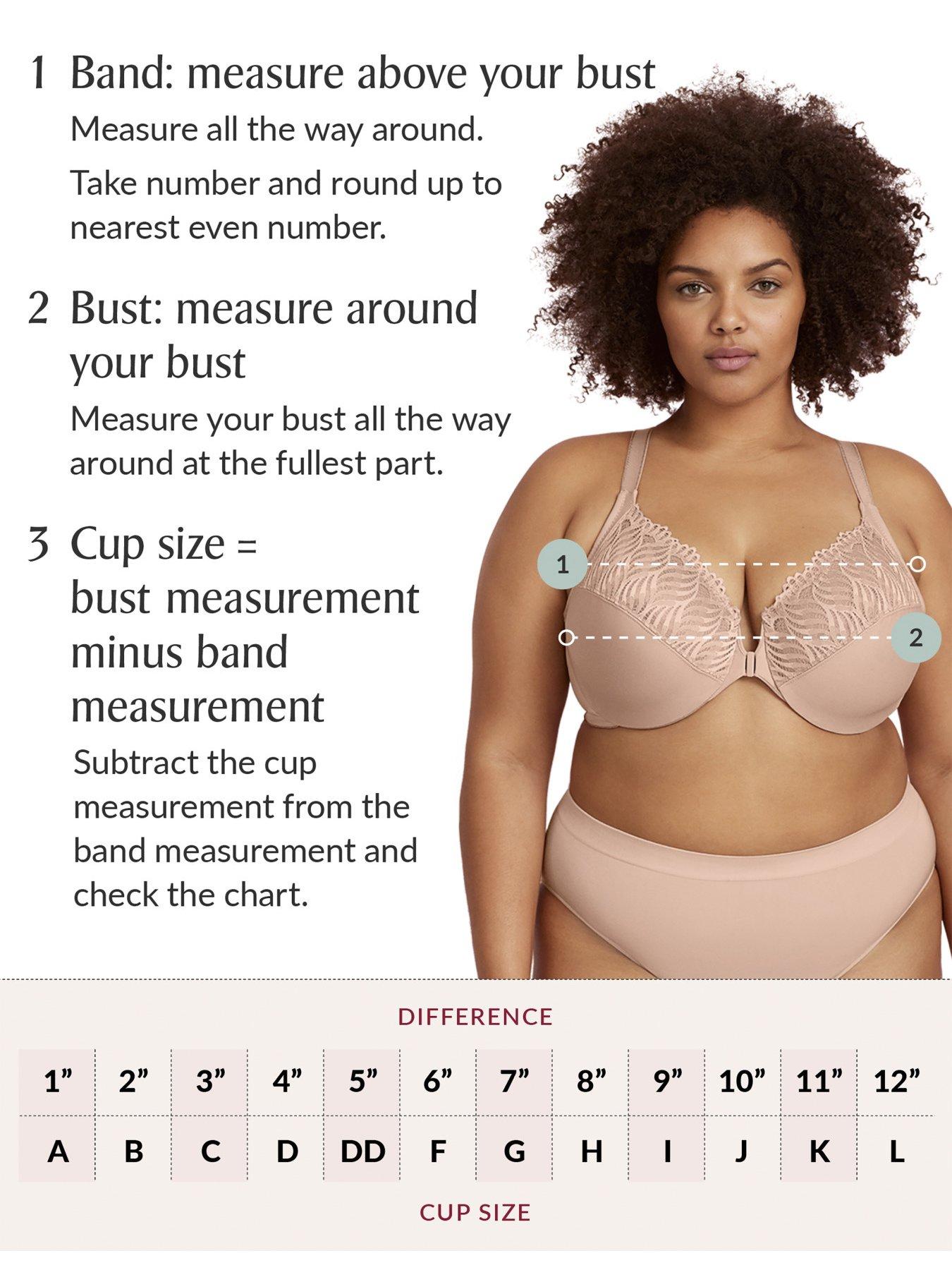 Woman breast size comparison B,C,D,E