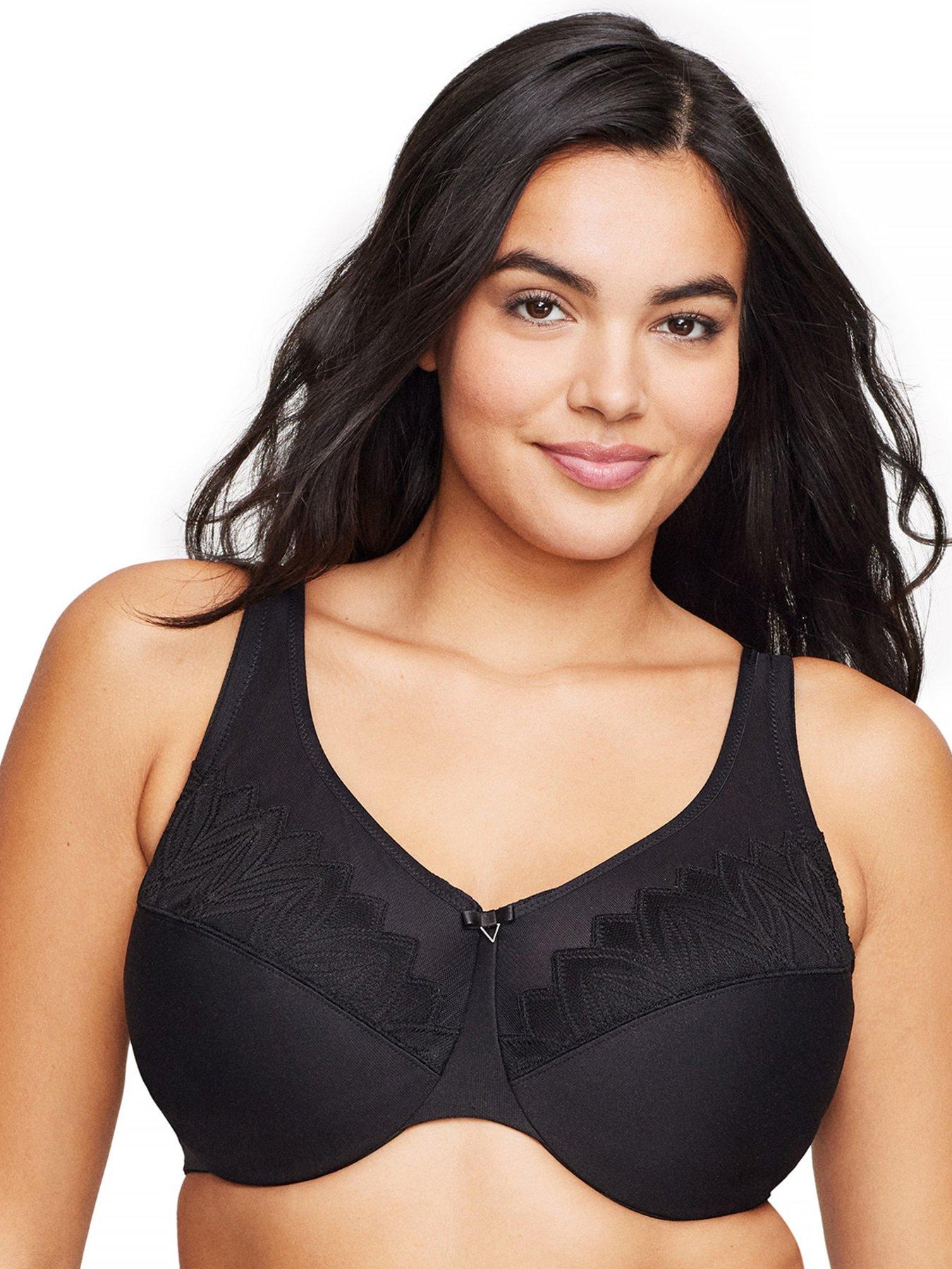 Image 1 of 5 of Glamorise Wonderwire Minimizer Bra - Black