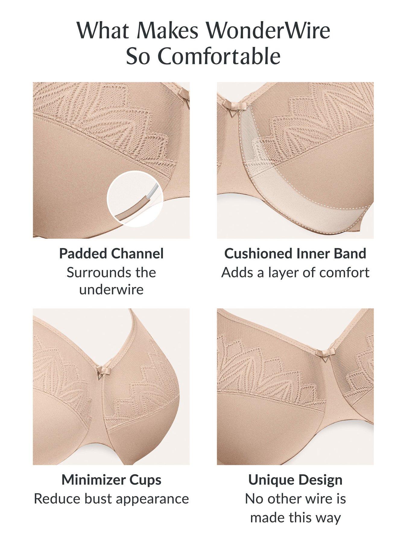 Image 5 of 5 of Glamorise Wonderwire Minimizer Bra - Black