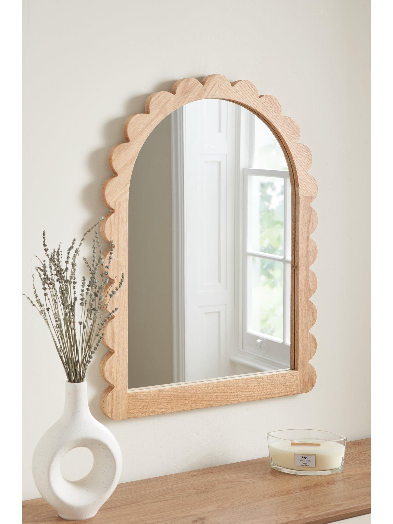 undefined Scalloped Wooden Mirror 60x80cm