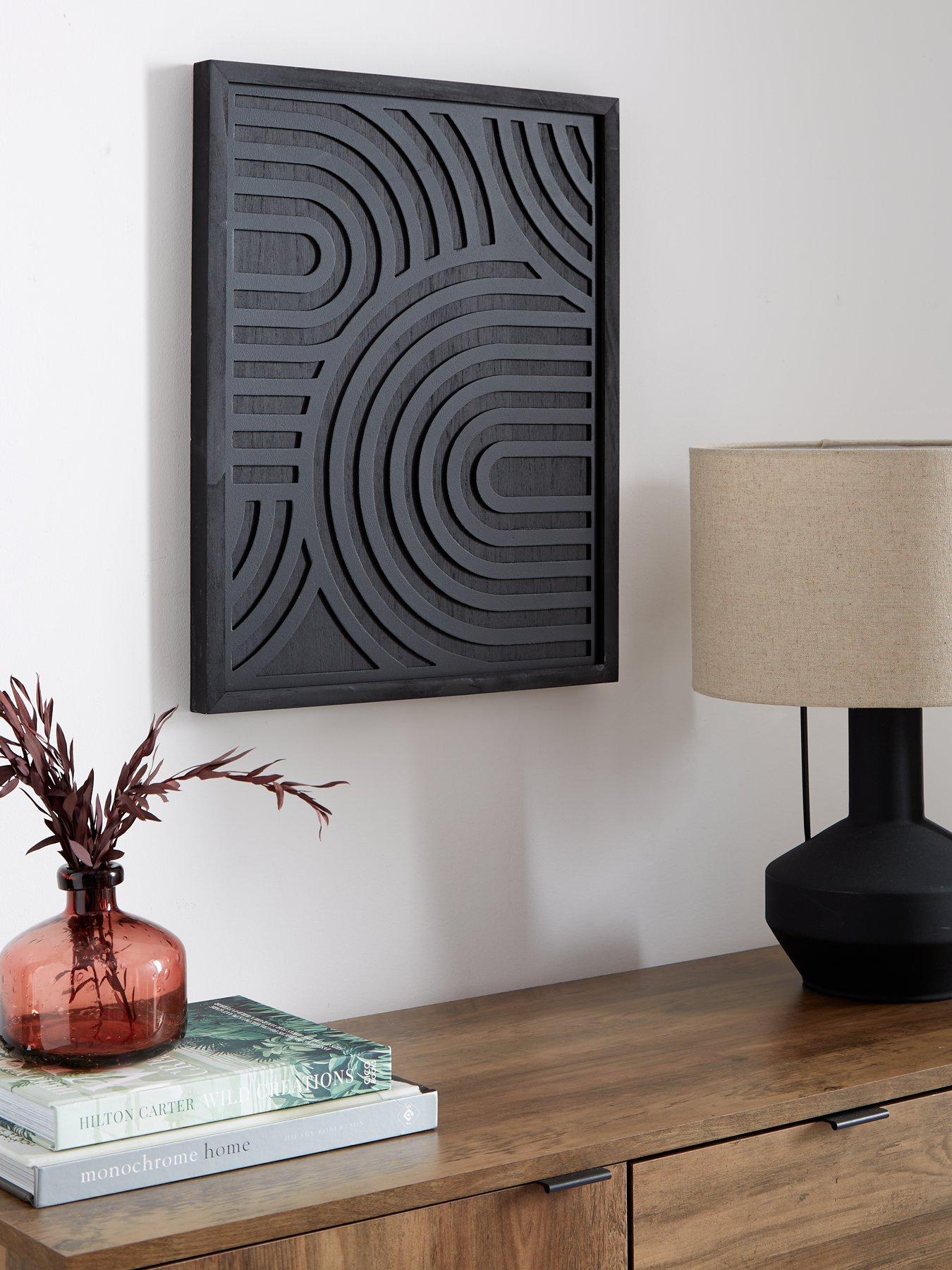 Image of Very Home Framed Carved Wood Panel 40x50cm