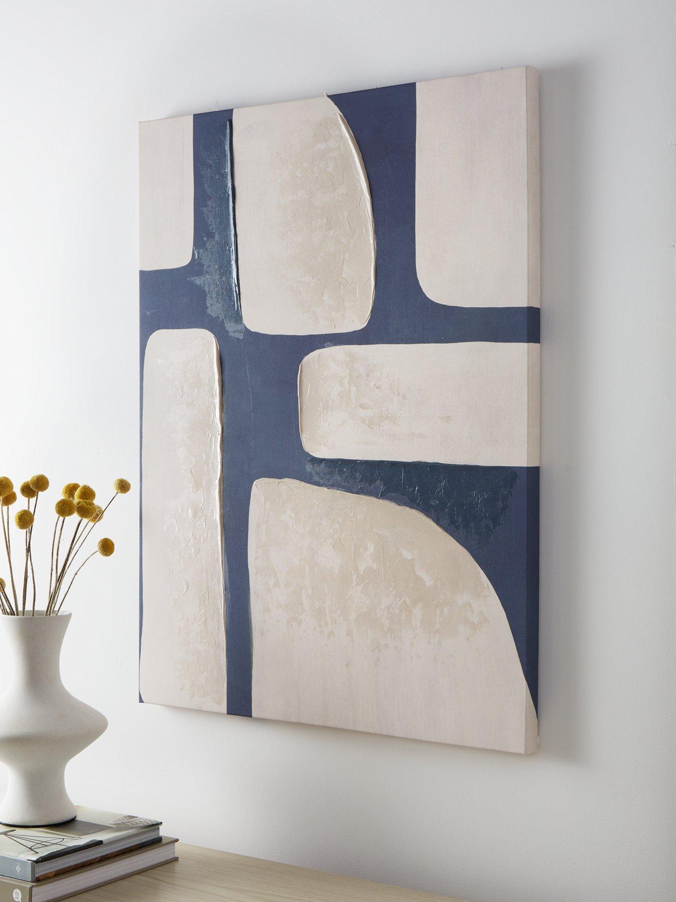 Very Home Abstract Canvas Print with Hand-Painted Embellishment