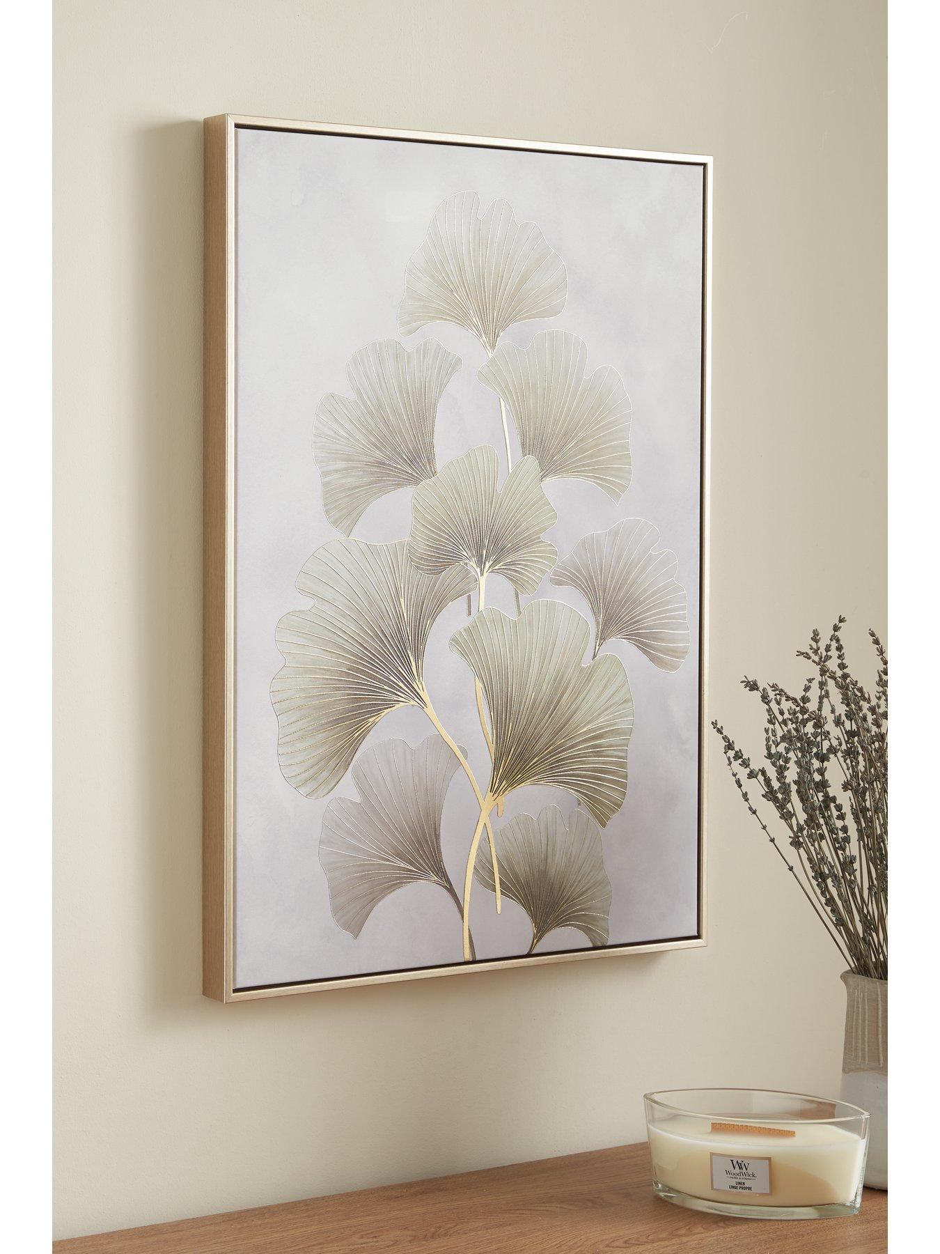 undefined Capped Canvas with Gold Foil Green Gingko Leaf 50x70cm