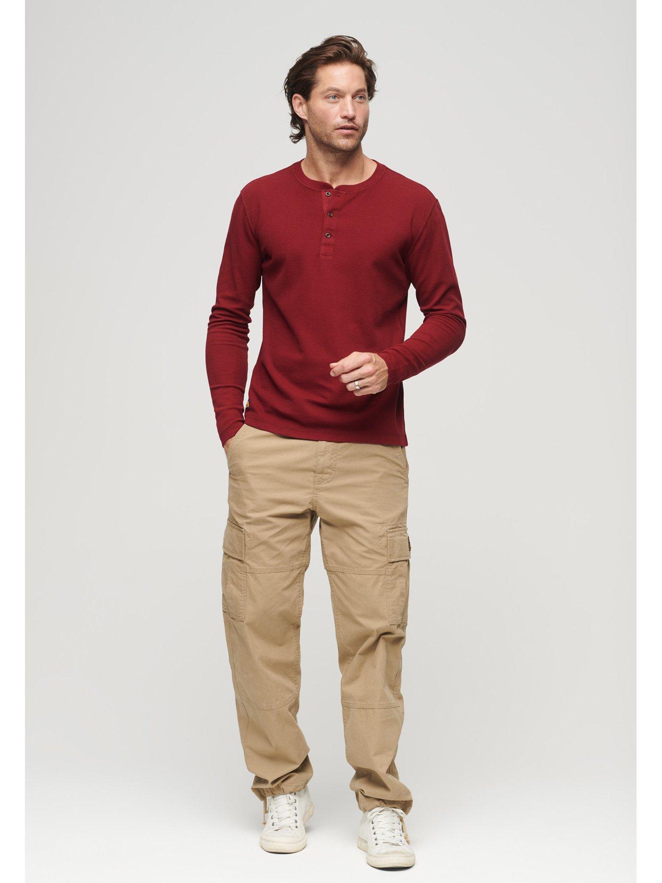 Waffle Long -Sleeve Henley T-Shirt