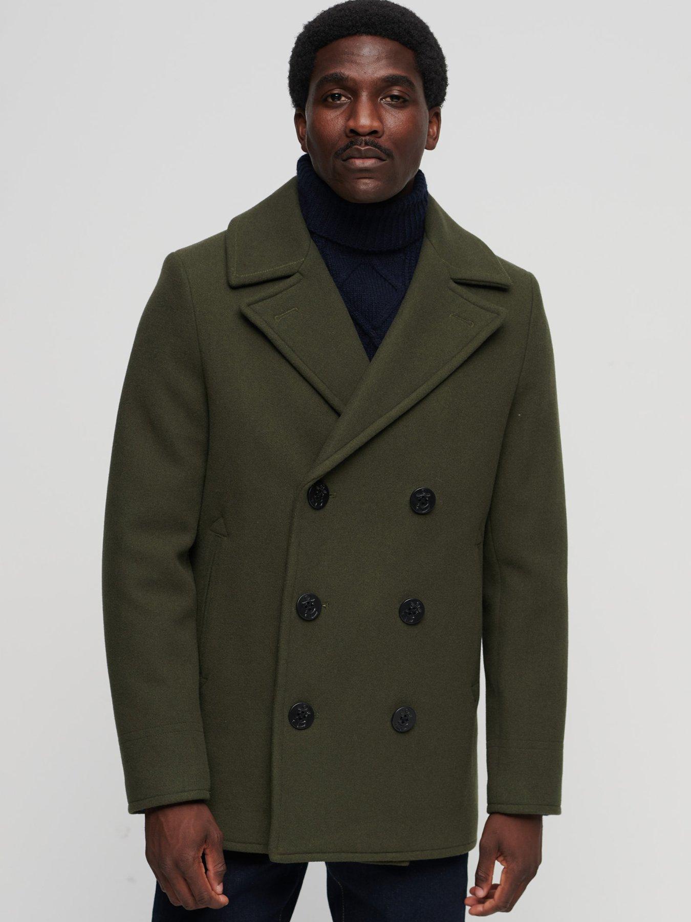 Dark green hotsell overcoat mens