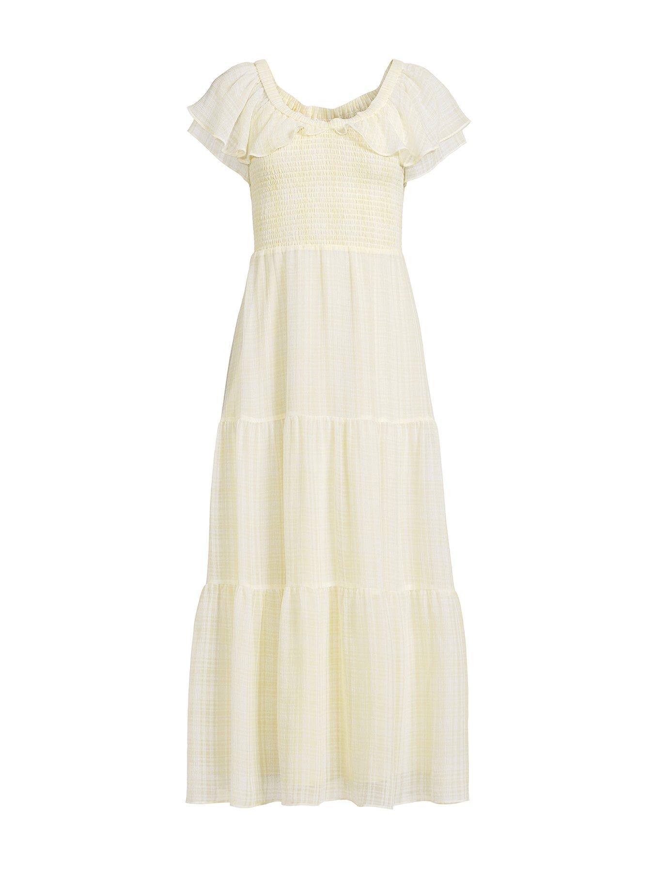 michelle-keegan-bardot-chiffon-check-midi-dress-lemondetail