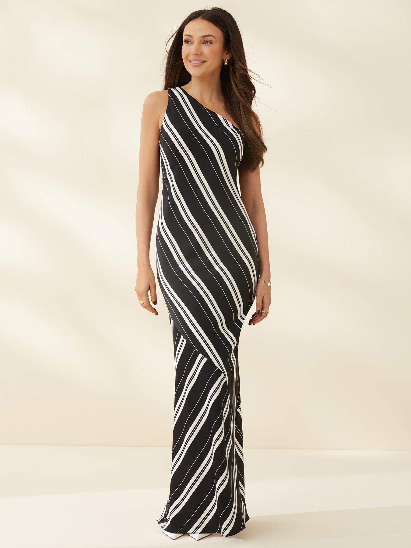 michelle-keegan-one-shoulder-stripe-midaxi-dress-blackmultinbsp