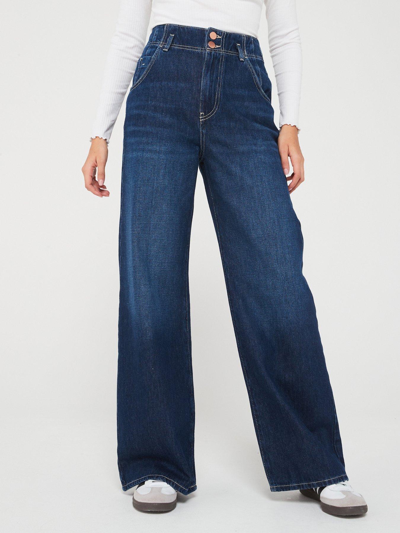 v-by-very-double-button-wide-leg-jeans-dark-wash-blue