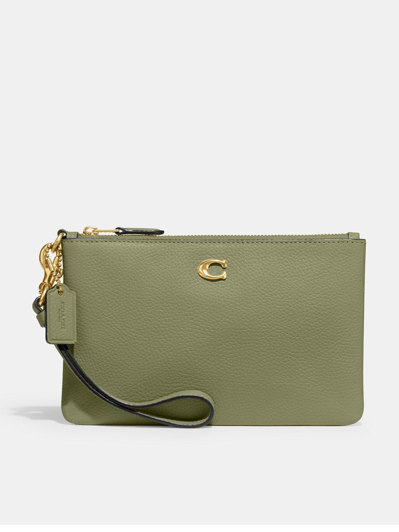 Coach leather small wristlet sale