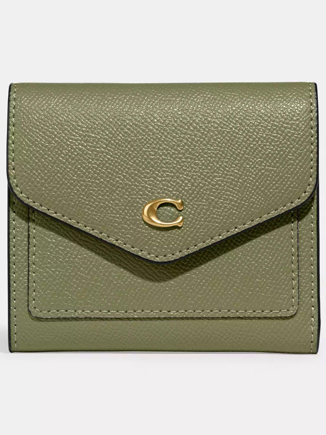 Wyn Small Crossgrain Leather Wallet Green