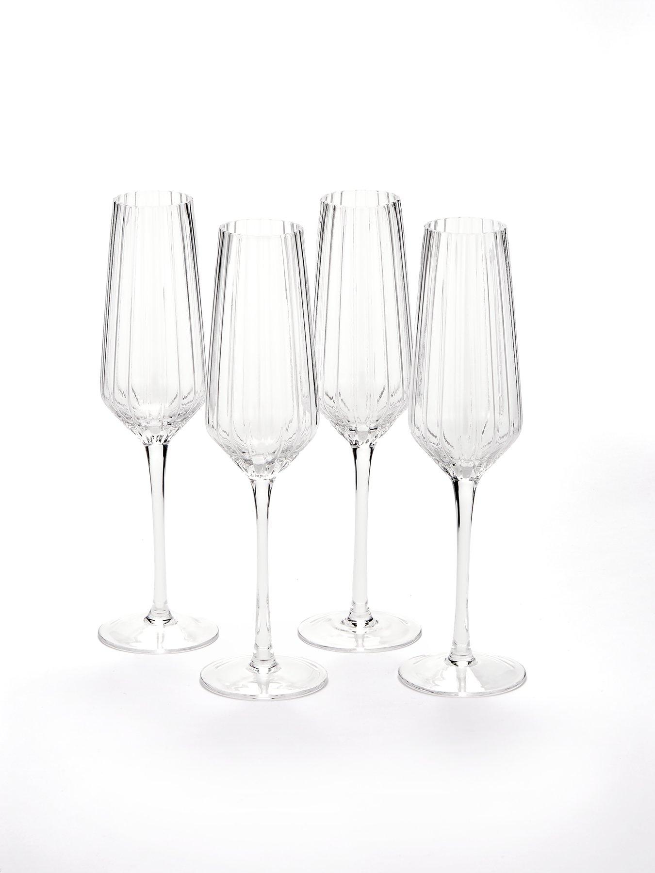 Image 3 of 3 of Very Home Ales Set of 4 Ribbed Champagne Glasses