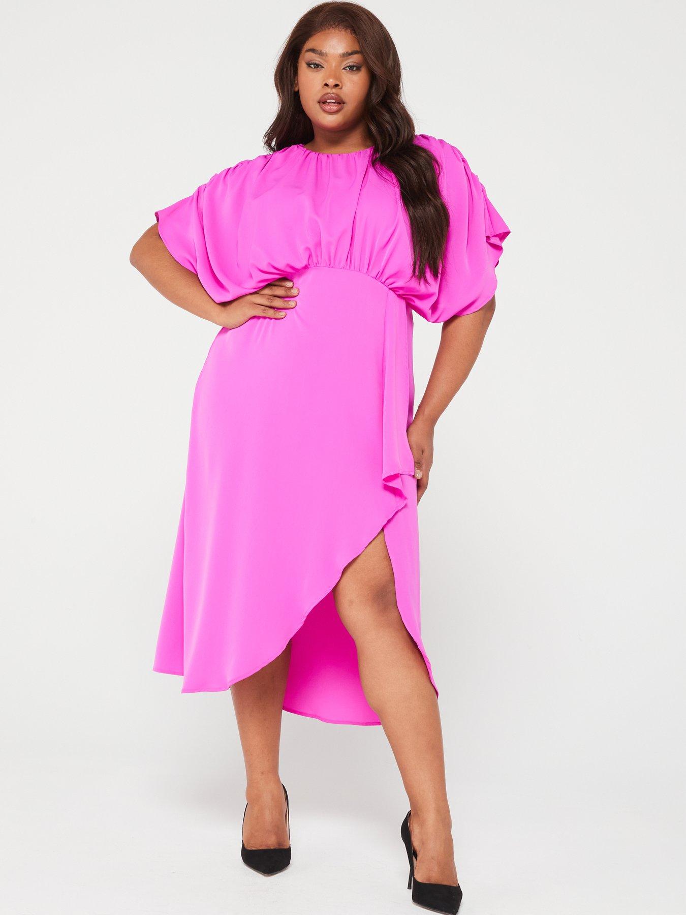 ax-paris-curve-cinched-midi-dress-hot-pinkdetail